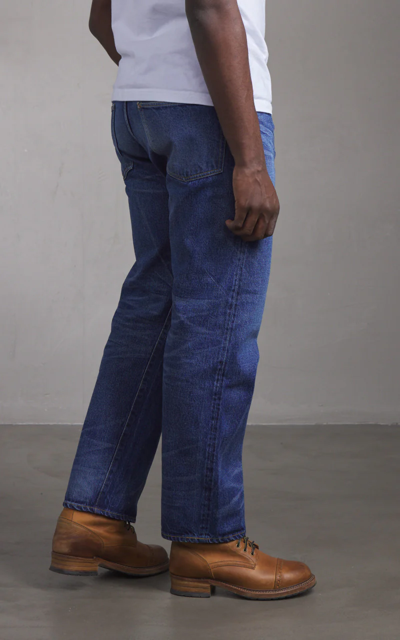 Kaptain Sunshine 1930 Straight Denim Pants Vintage Wash Indigo - Image 5