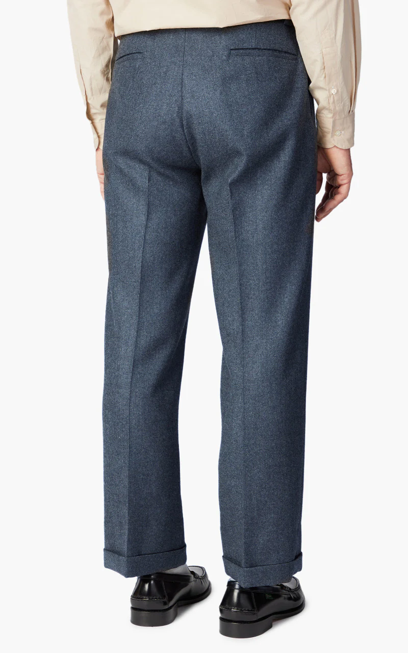 Kaptain Sunshine 2 Pleats Wide Trousers Wool Charcoal - Image 4