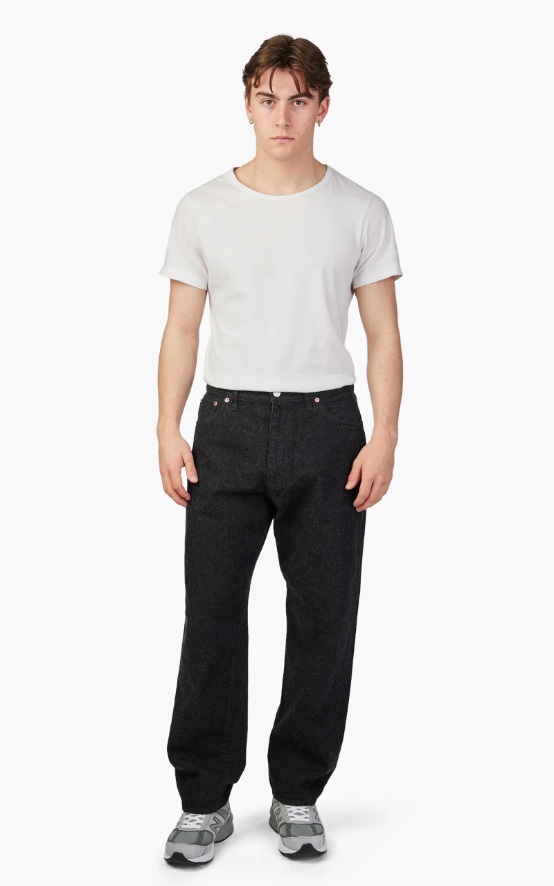 Kaptain Sunshine 5P Zipper Front Denim Pants Black One Wash - Image 2