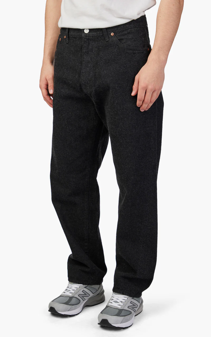 Kaptain Sunshine 5P Zipper Front Denim Pants Black One Wash - Image 4