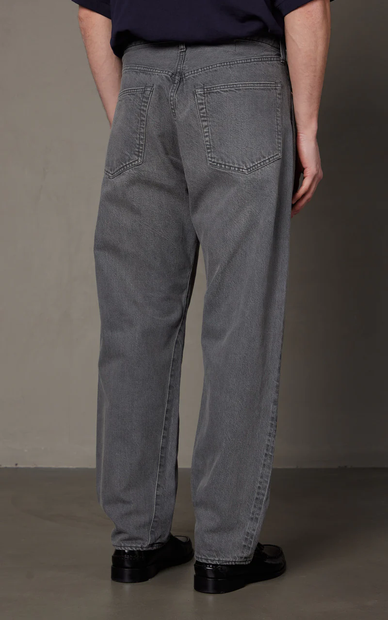 Kaptain Sunshine 5P Zipper Front Denim Pants Black Vintage Wash - Image 5
