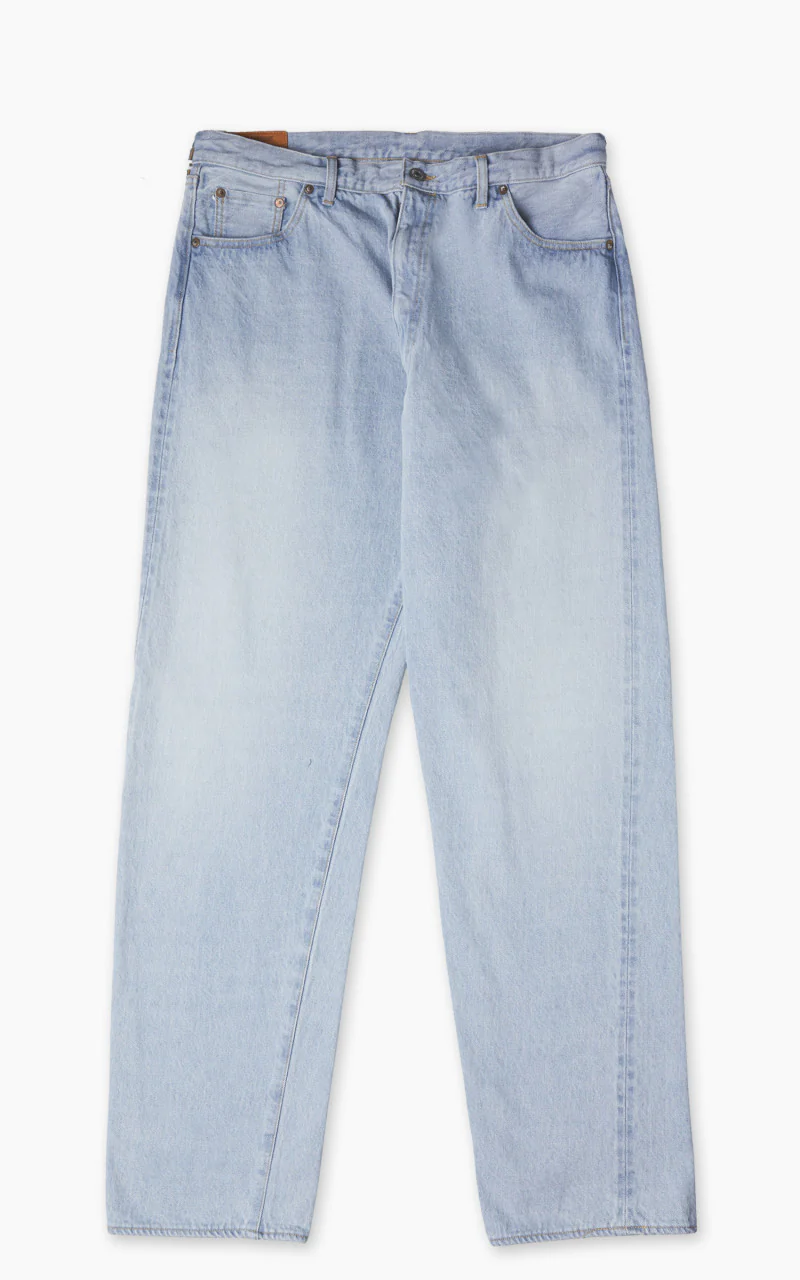 Kaptain Sunshine 5P Zipper Front Denim Pants Indigo Ice Wash
