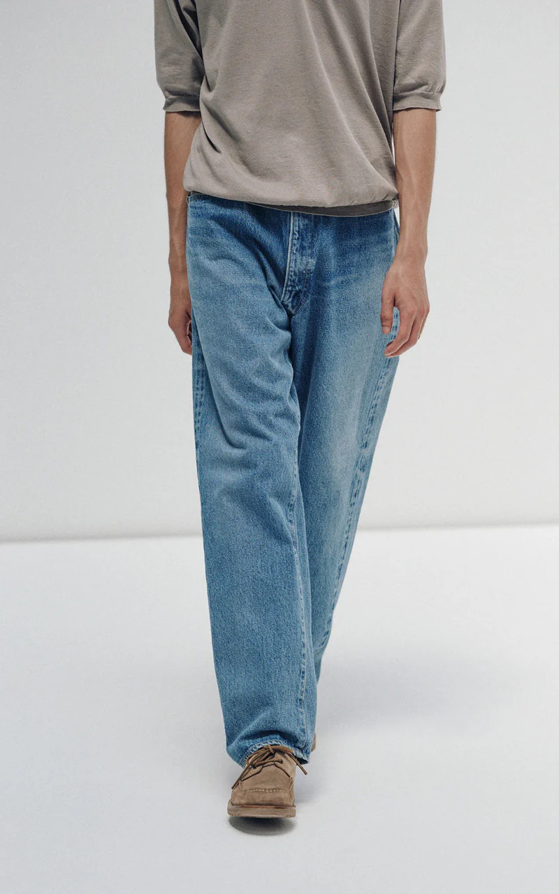 Kaptain Sunshine 5P Zipper Front Denim Pants Indigo Vintage Wash - Image 2