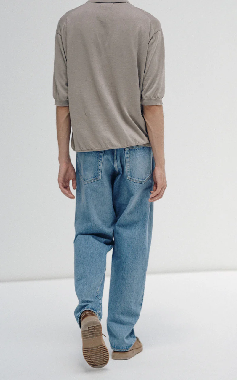 Kaptain Sunshine 5P Zipper Front Denim Pants Indigo Vintage Wash - Image 5