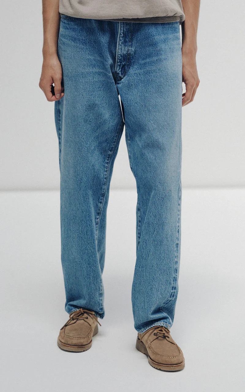 Kaptain Sunshine 5P Zipper Front Denim Pants Indigo Vintage Wash - Image 6