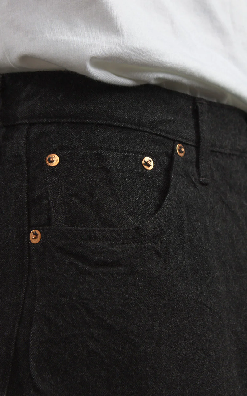 Kaptain Sunshine 5P Zipper Front Denim Pants One Wash Black - Image 3