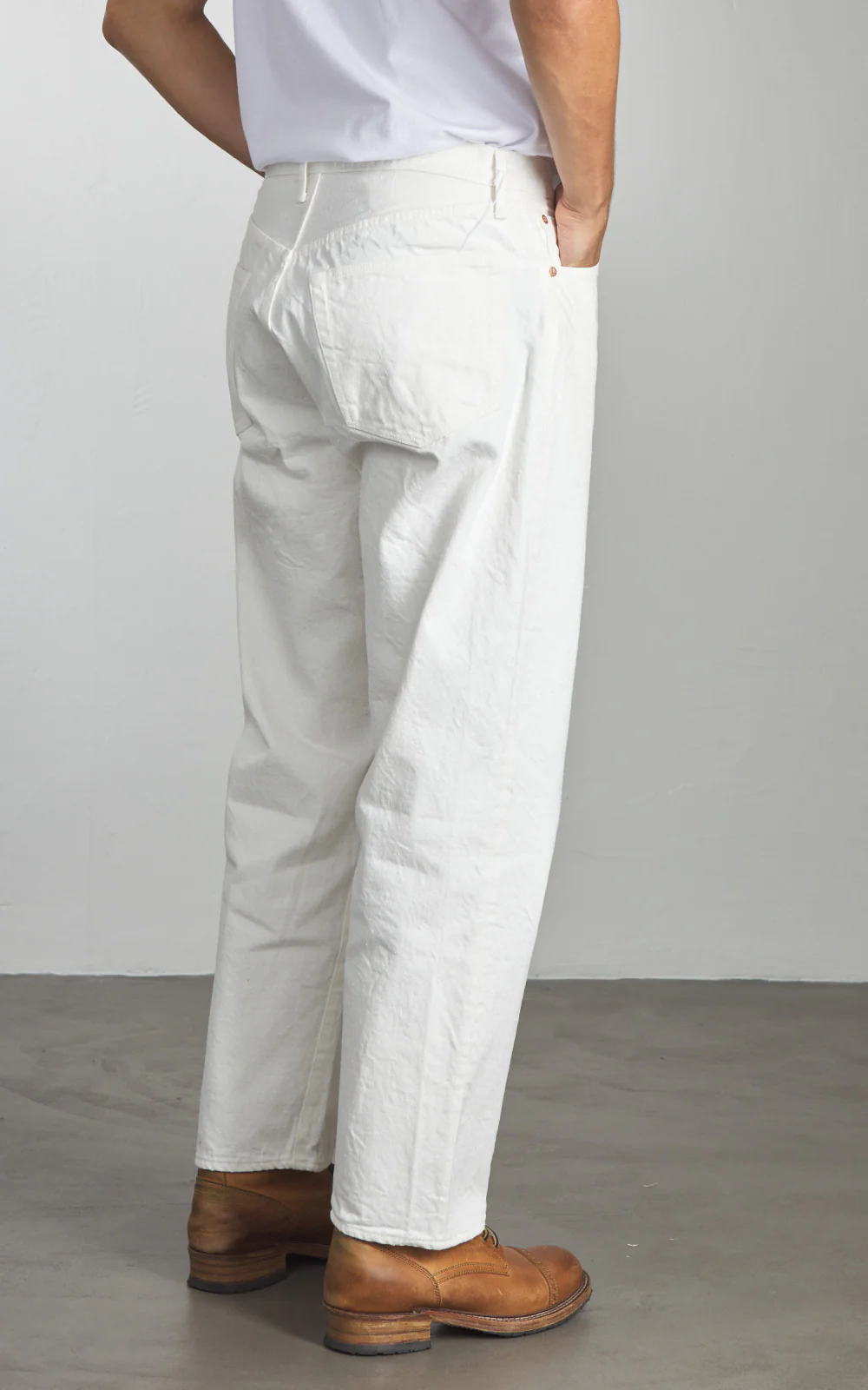 Kaptain Sunshine 5P Zipper Front Denim Pants One Wash White - Image 6