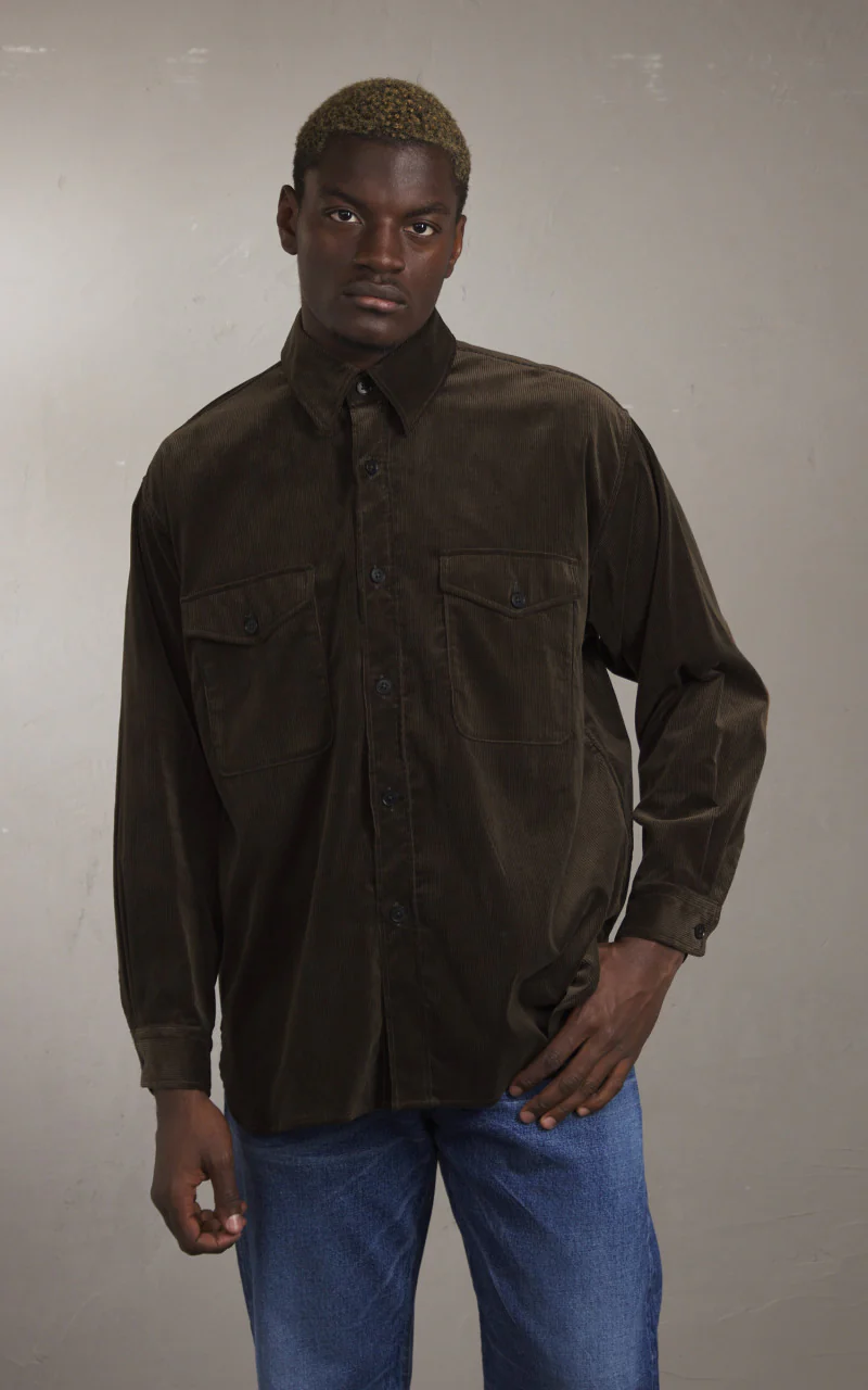 Kaptain Sunshine Corduroy C.P.O Shirt Jacket Brown - Image 2