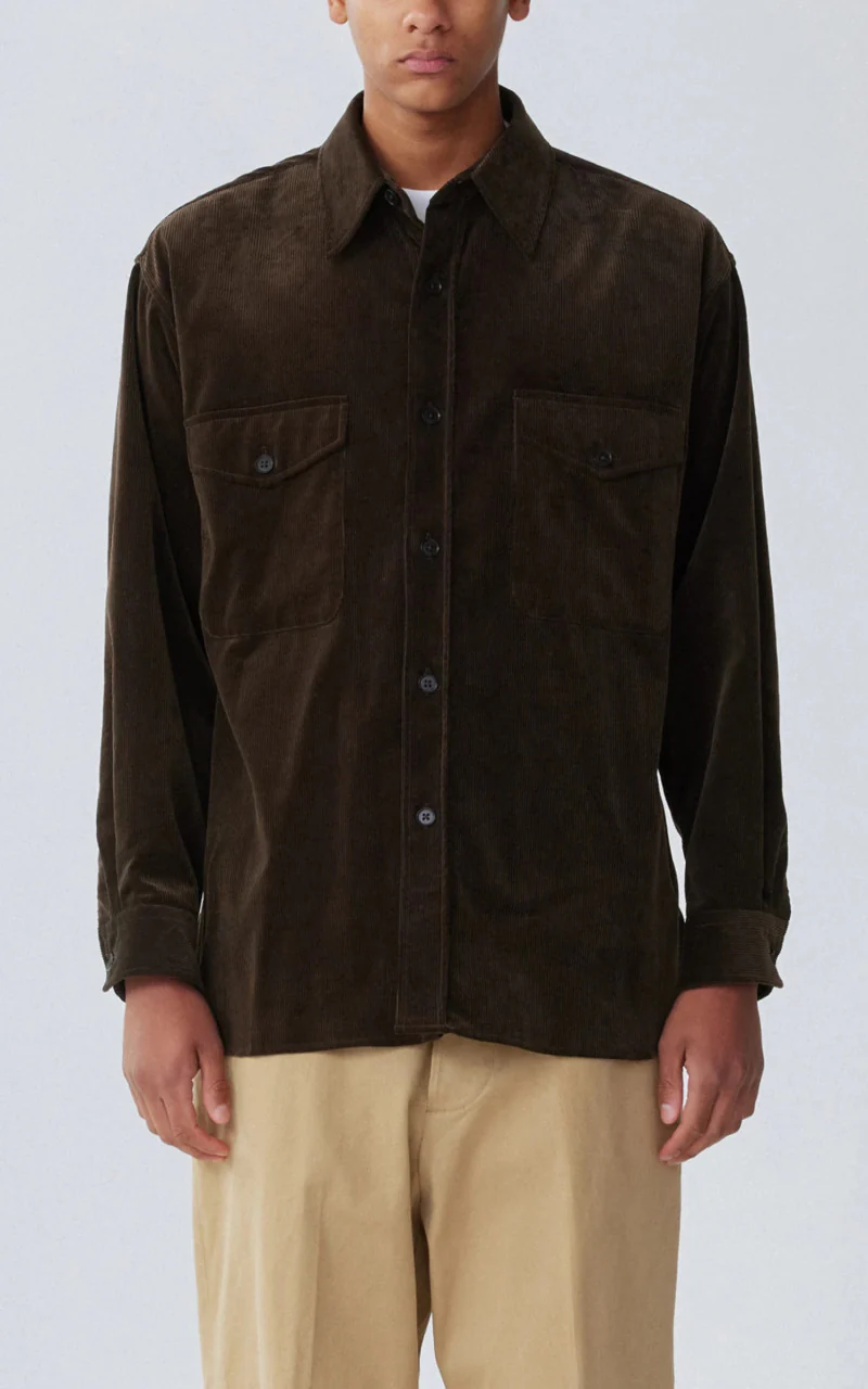 Kaptain Sunshine Corduroy C.P.O Shirt Jacket Brown - Image 7