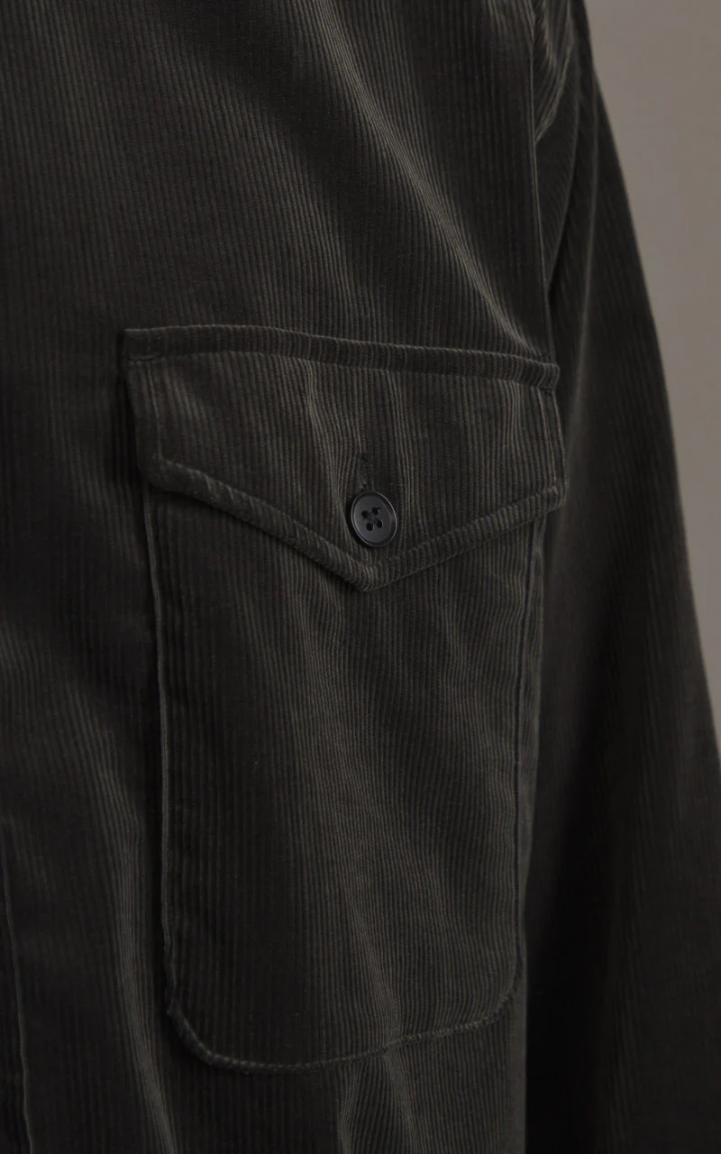 Kaptain Sunshine Corduroy C.P.O Shirt Jacket Charcoal - Image 5