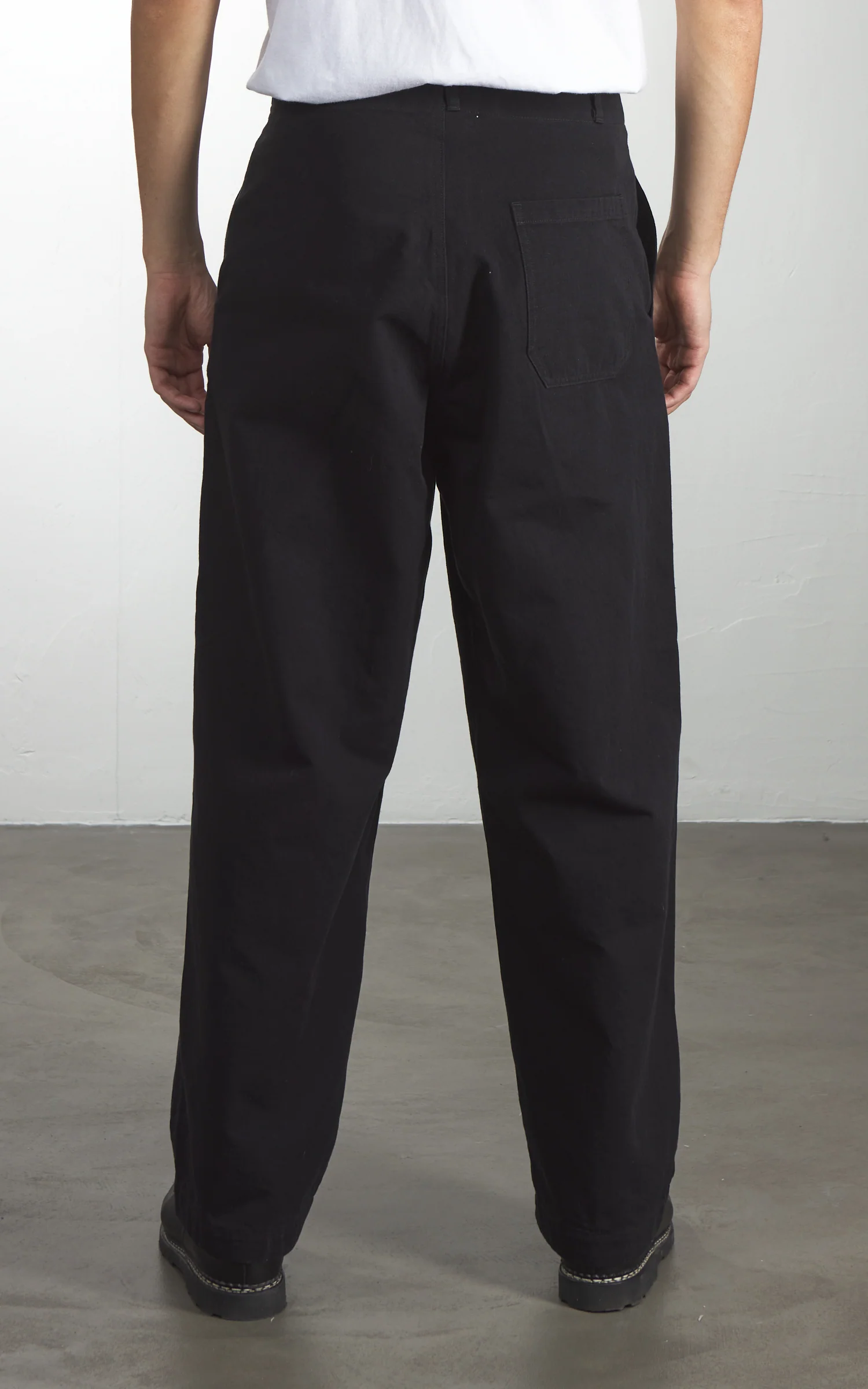 Kaptain Sunshine Cotton Drill Wide Pants Black - Image 4