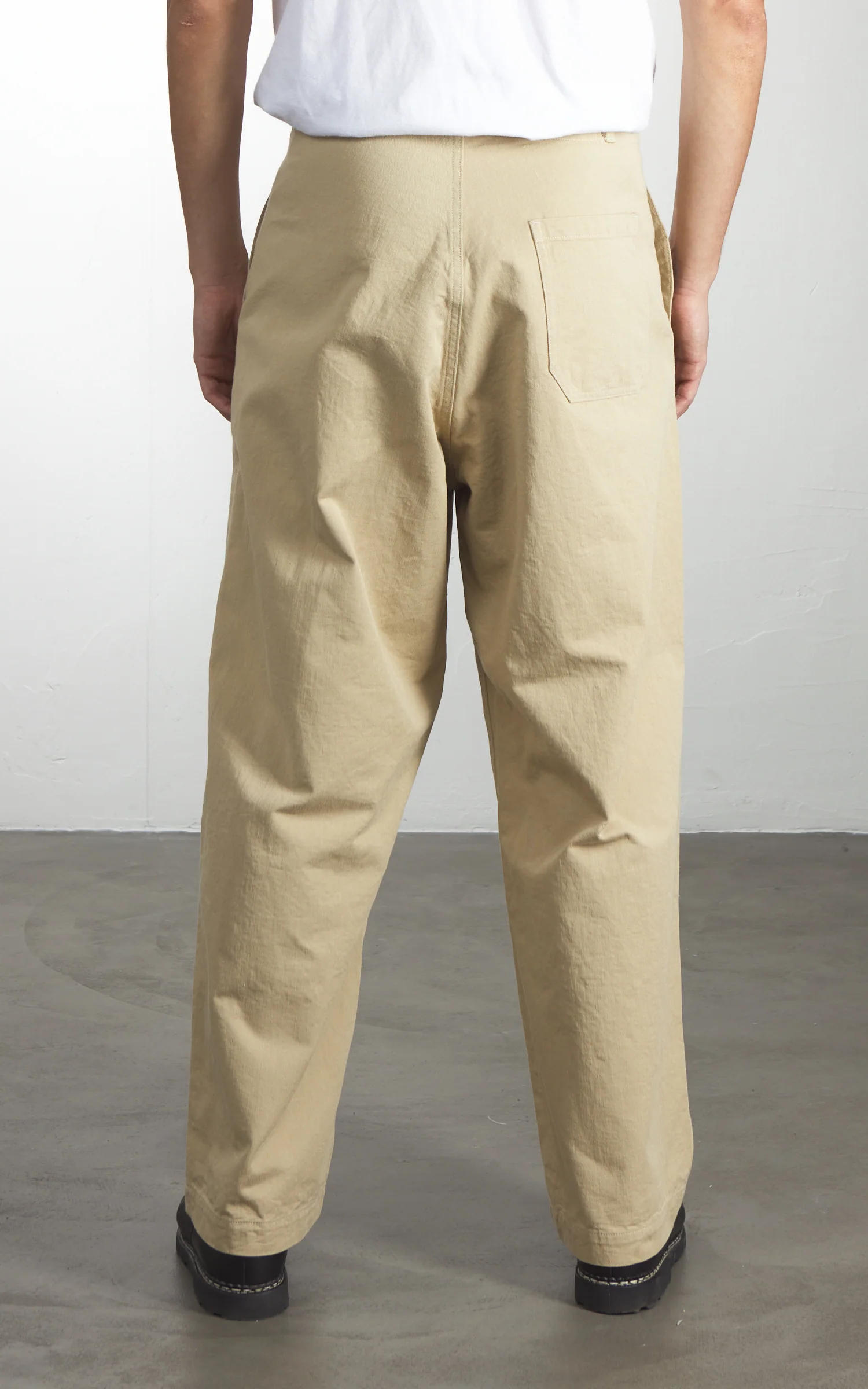 Kaptain Sunshine Cotton Drill Wide Pants Khaki - Image 4