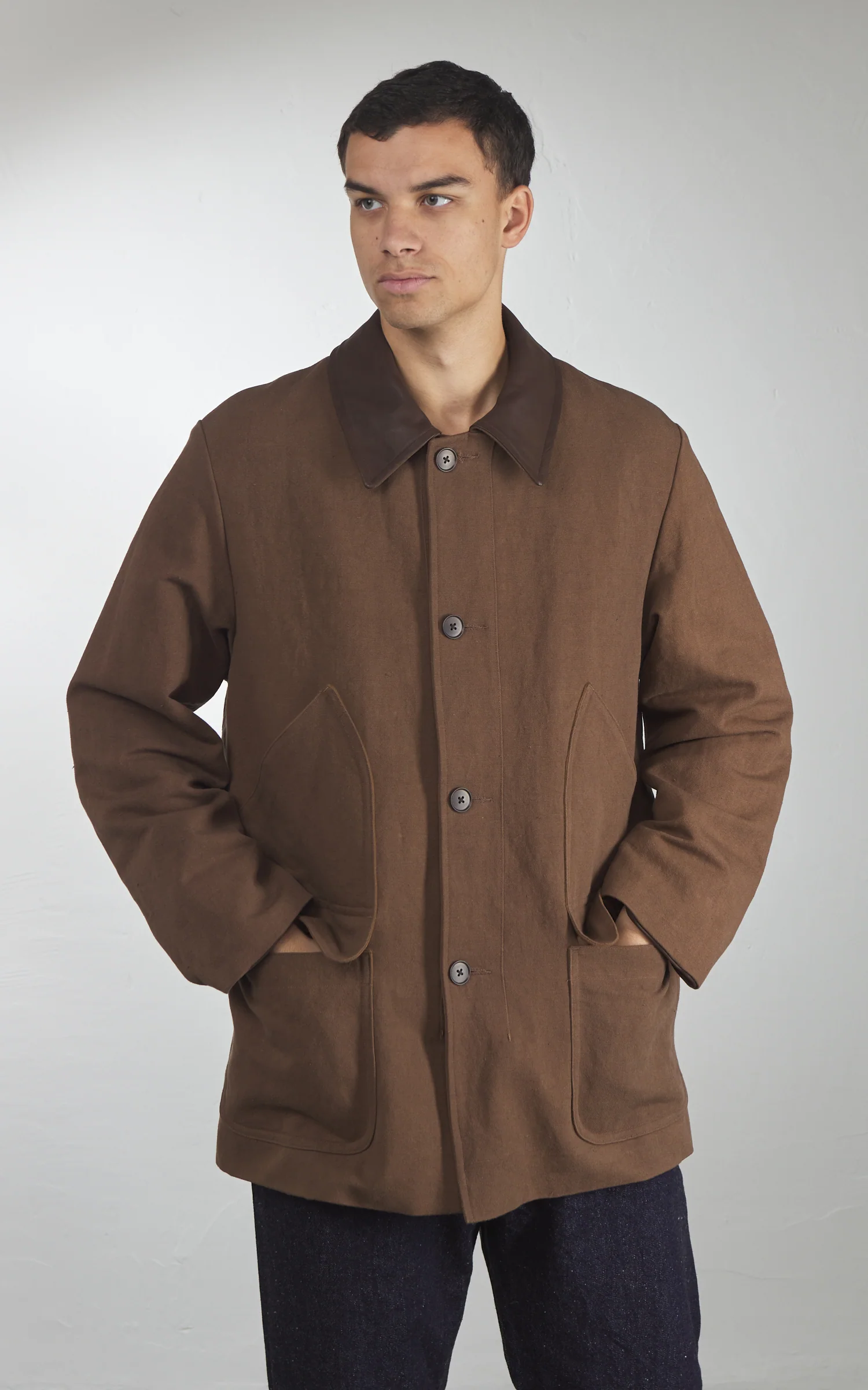 Kaptain Sunshine Cotton Hemp Work Coat Kakishibu - Image 3