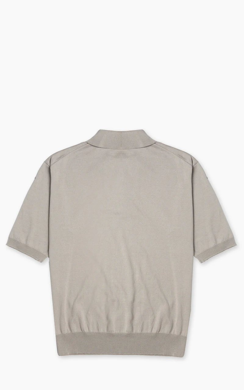 Kaptain Sunshine Cotton Knit Polo Shirt Taupe - Image 3