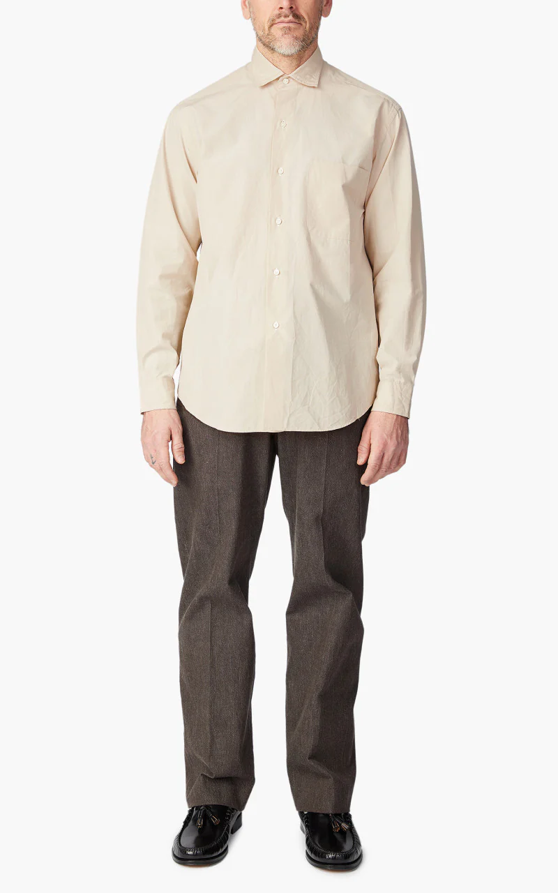 Kaptain Sunshine Cotton Semi Spread Collar Shirt Sand - Image 2