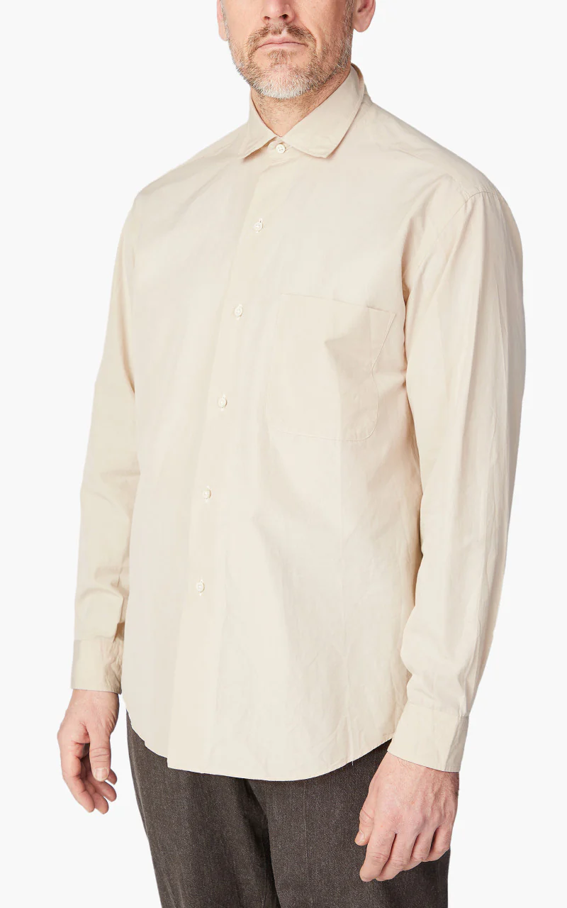 Kaptain Sunshine Cotton Semi Spread Collar Shirt Sand - Image 4