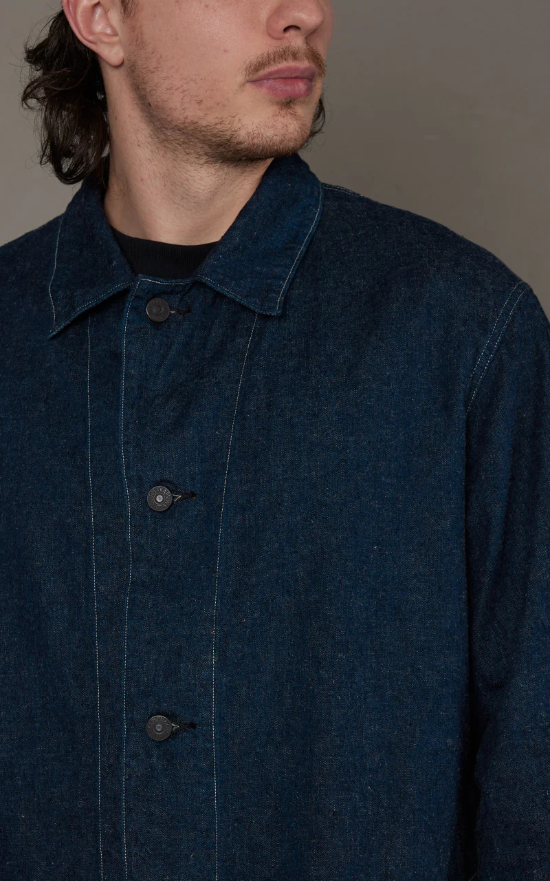 Kaptain Sunshine Coverall Denim Jacket Selvedge Indigo - Image 3