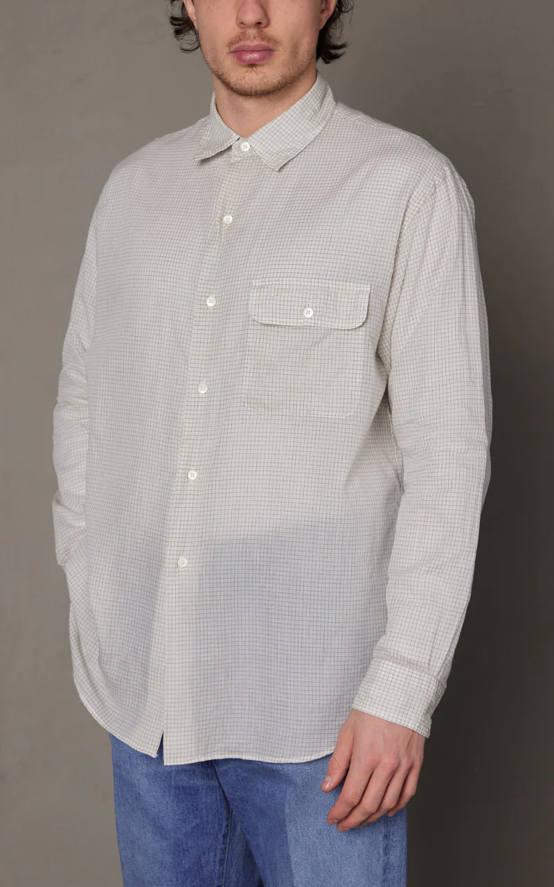 Kaptain Sunshine CPO Shirt White Pincheck - Image 3