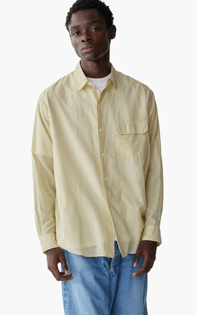 Kaptain Sunshine CPO Shirt Yellow Pincheck - Image 10