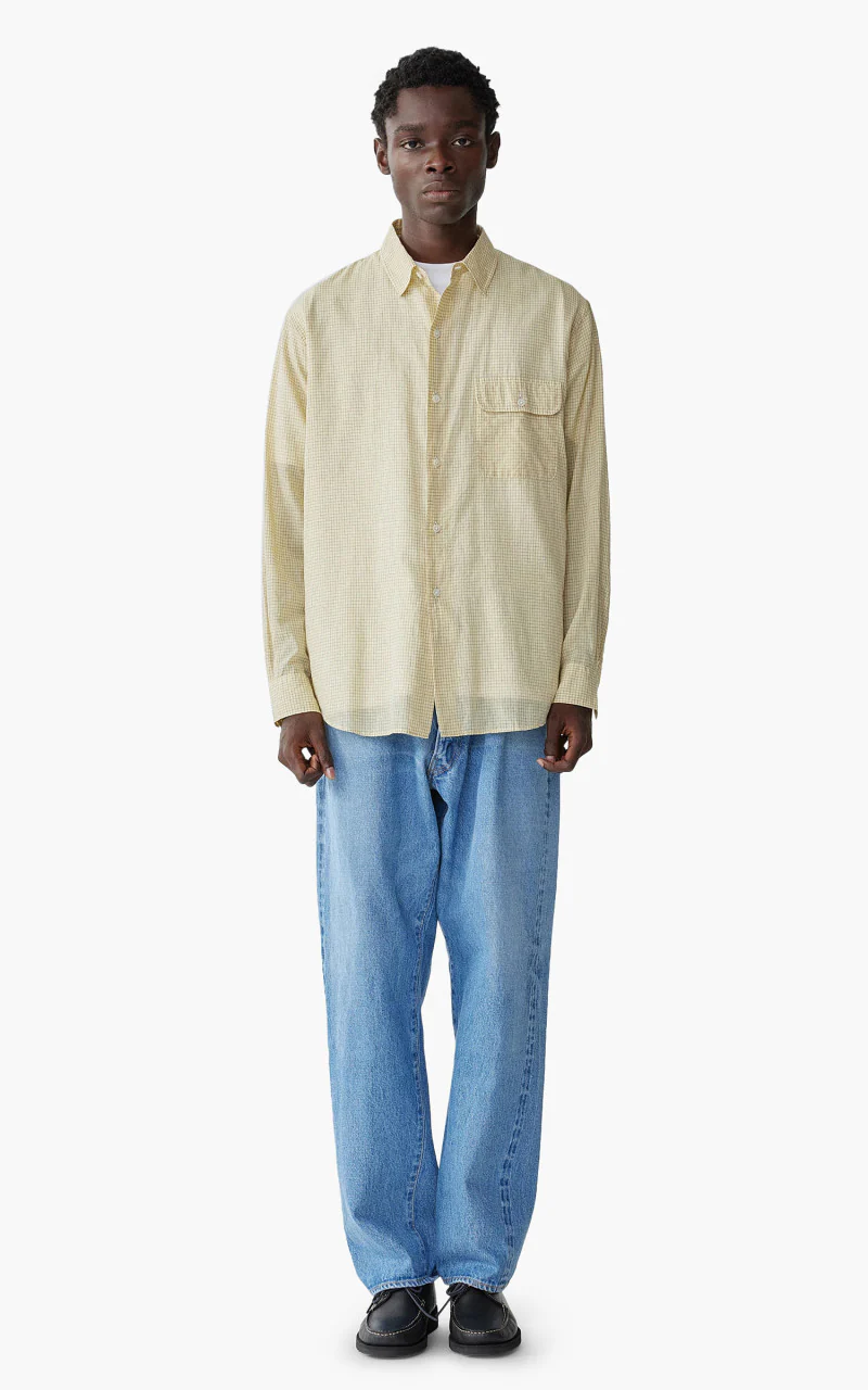 Kaptain Sunshine CPO Shirt Yellow Pincheck - Image 2