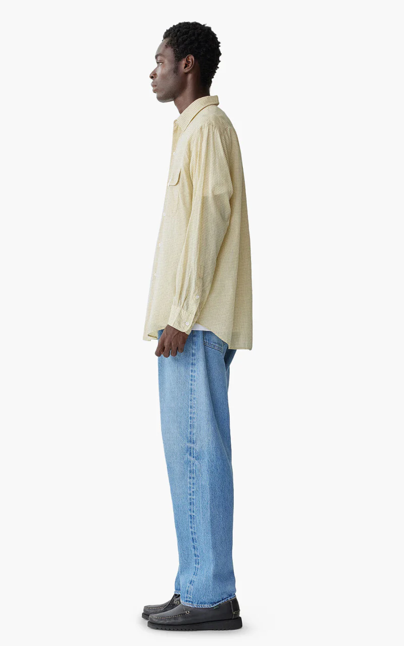 Kaptain Sunshine CPO Shirt Yellow Pincheck - Image 3