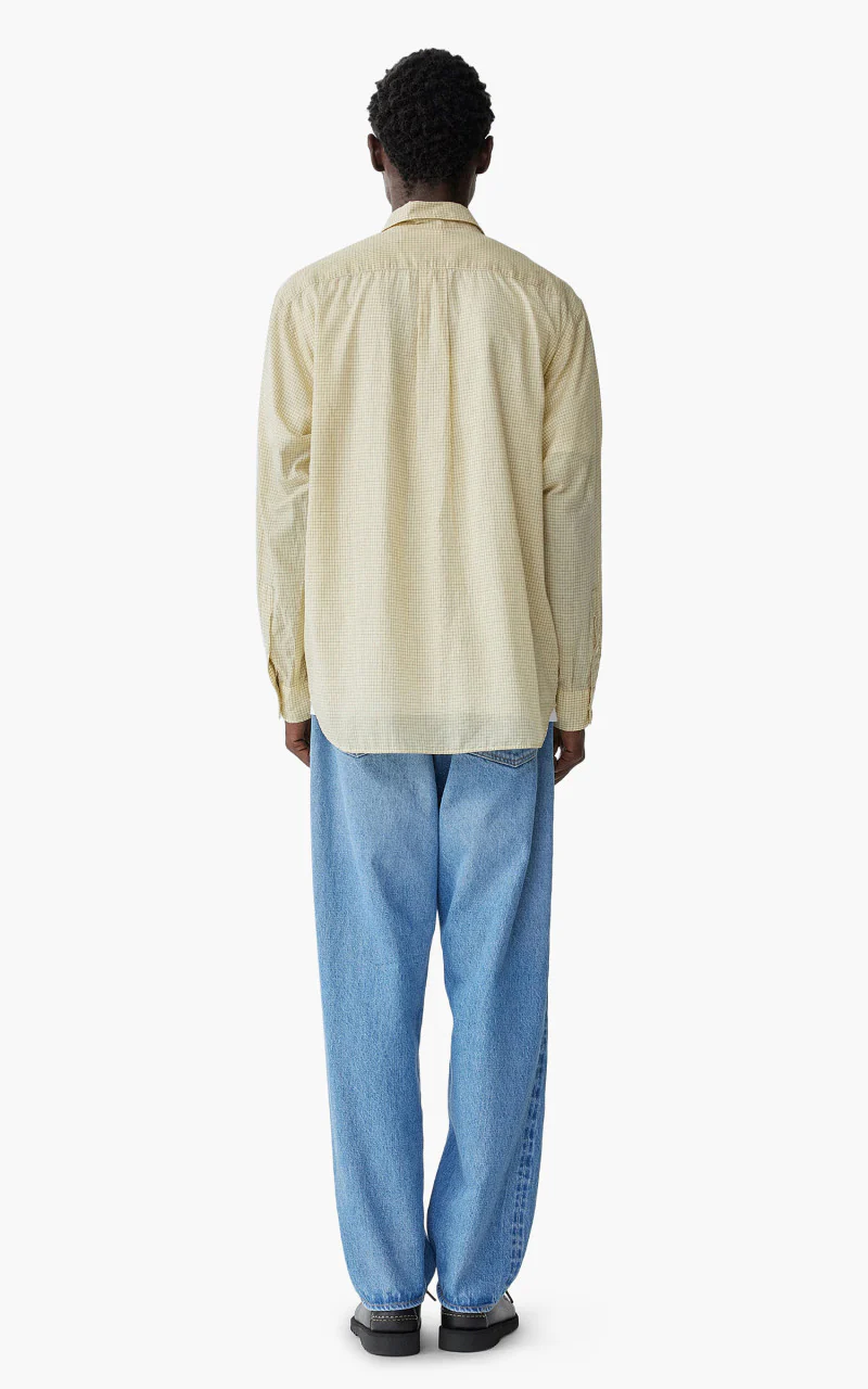 Kaptain Sunshine CPO Shirt Yellow Pincheck - Image 4