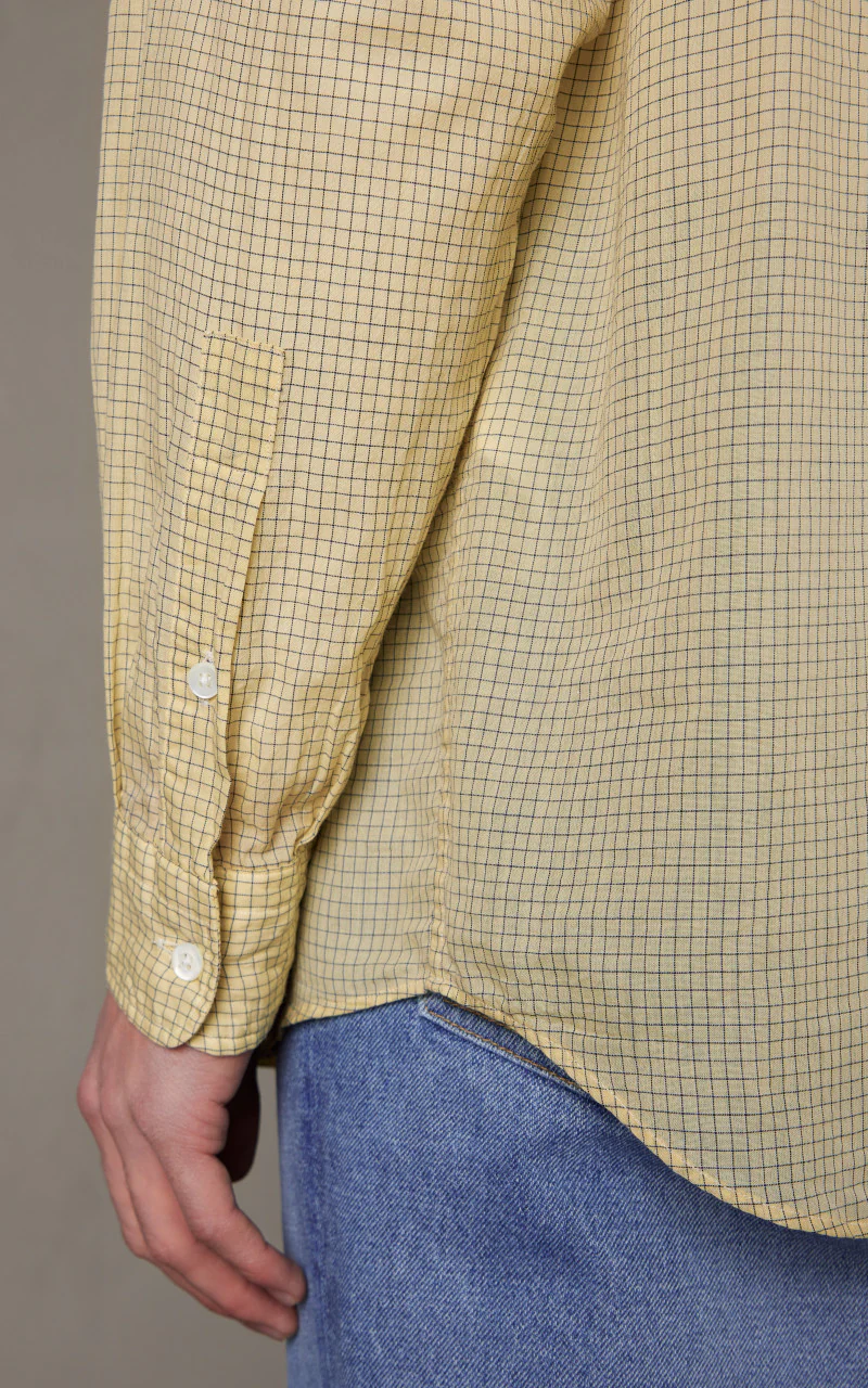 Kaptain Sunshine CPO Shirt Yellow Pincheck - Image 9