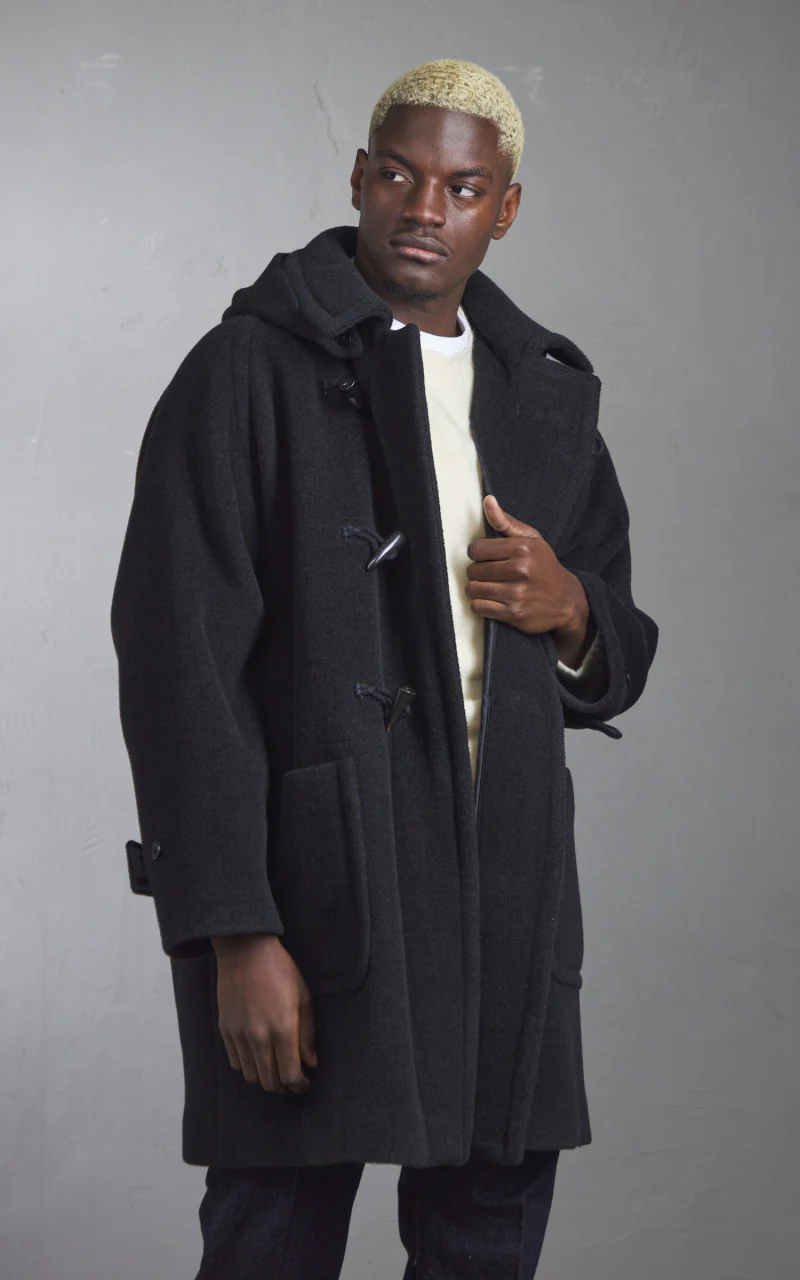 Kaptain Sunshine Duffle Coat Top Mix Black - Image 4