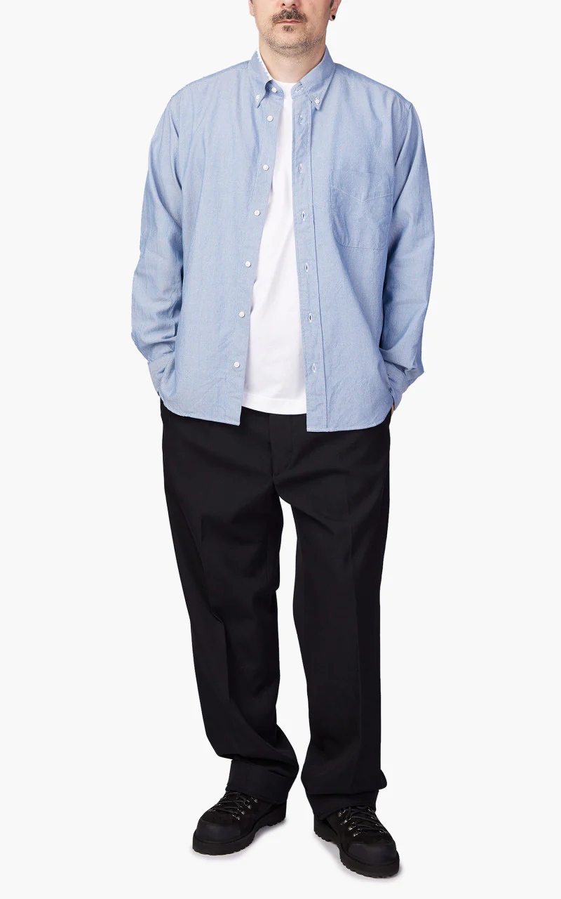 Kaptain Sunshine Finx Dungarees Polo Collar Shirt Blue - Image 4