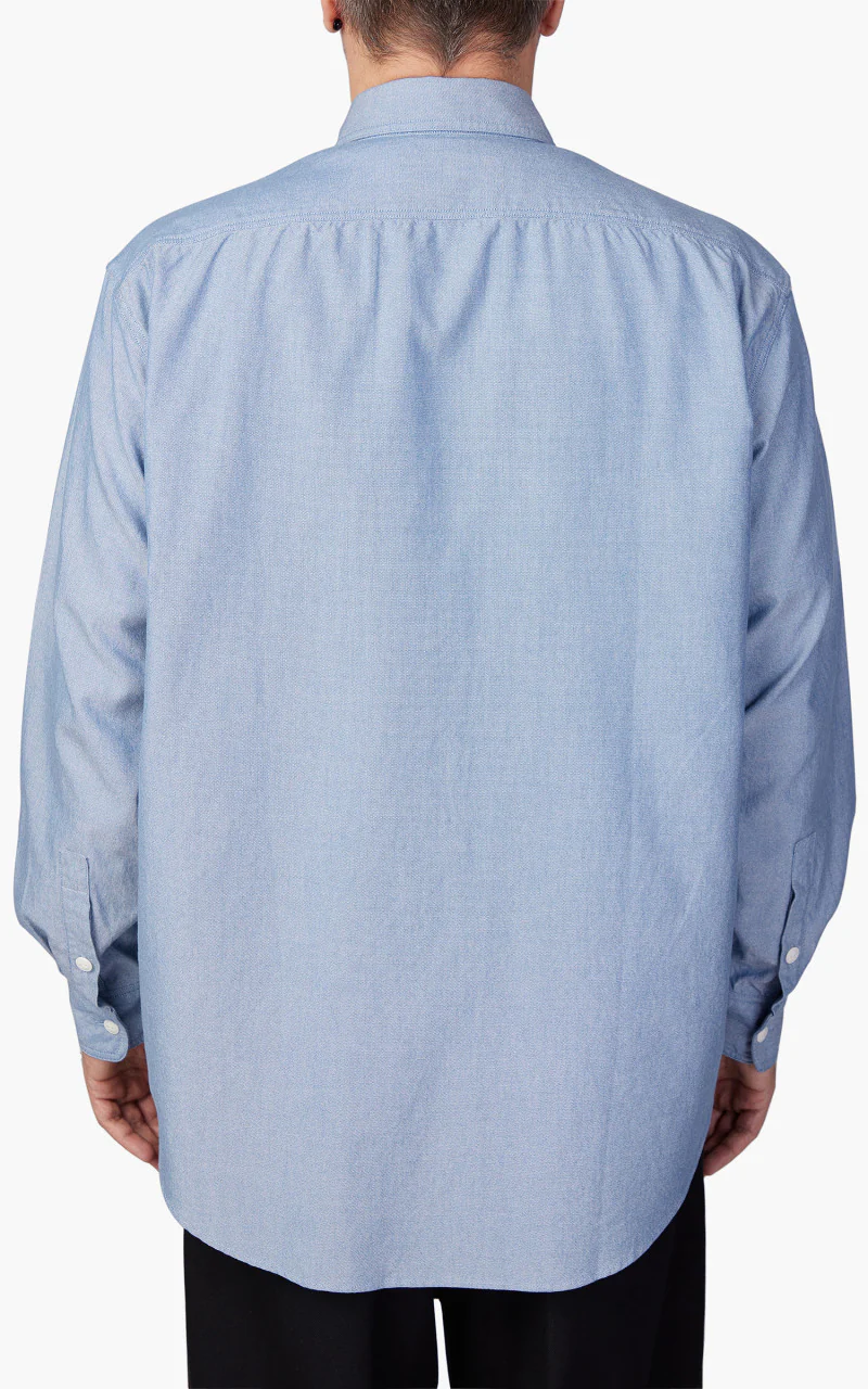 Kaptain Sunshine Finx Dungarees Work Collar Shirt Blue - Image 6