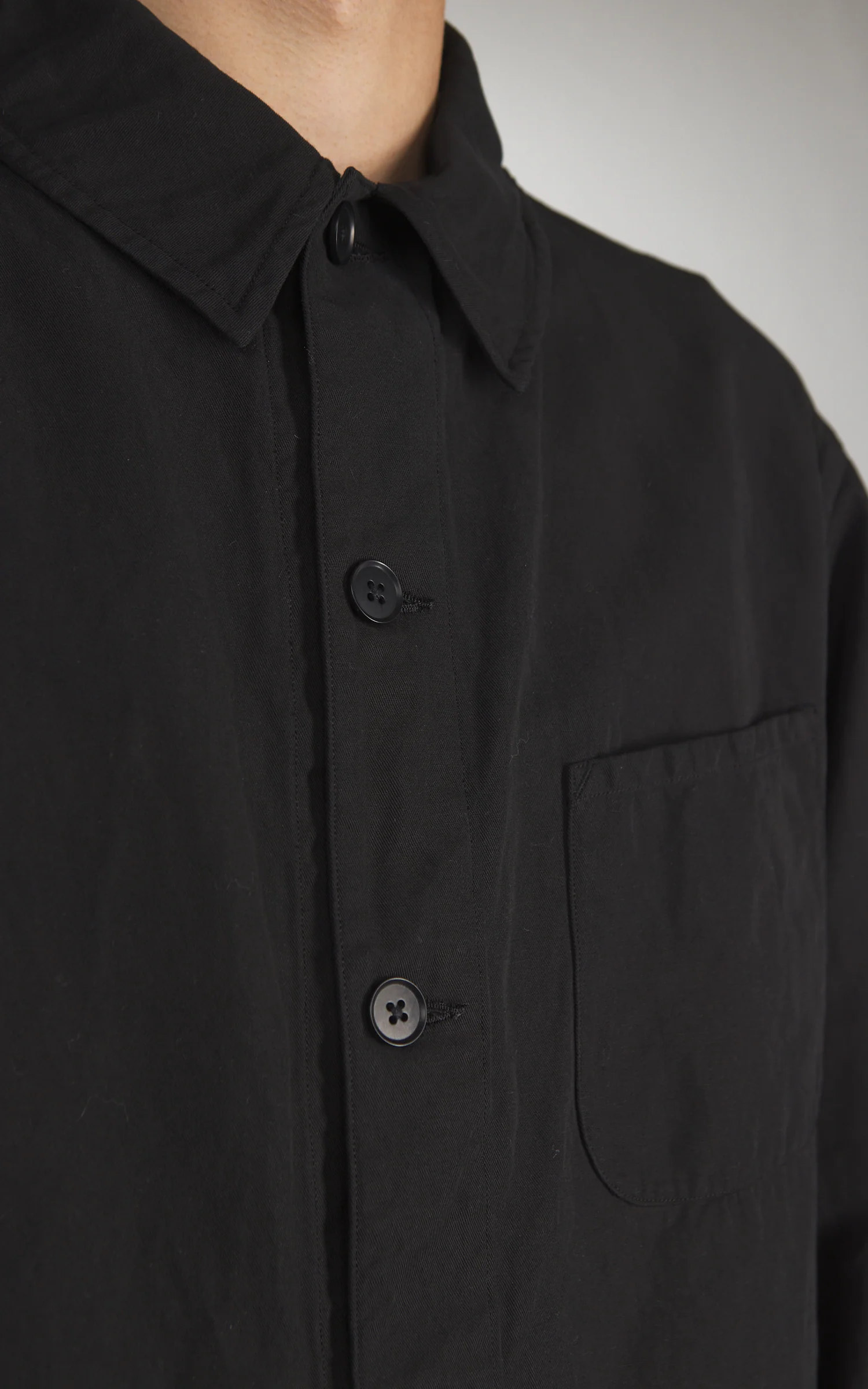 Kaptain Sunshine Gabardine Work Shirt Jacket Black - Image 5