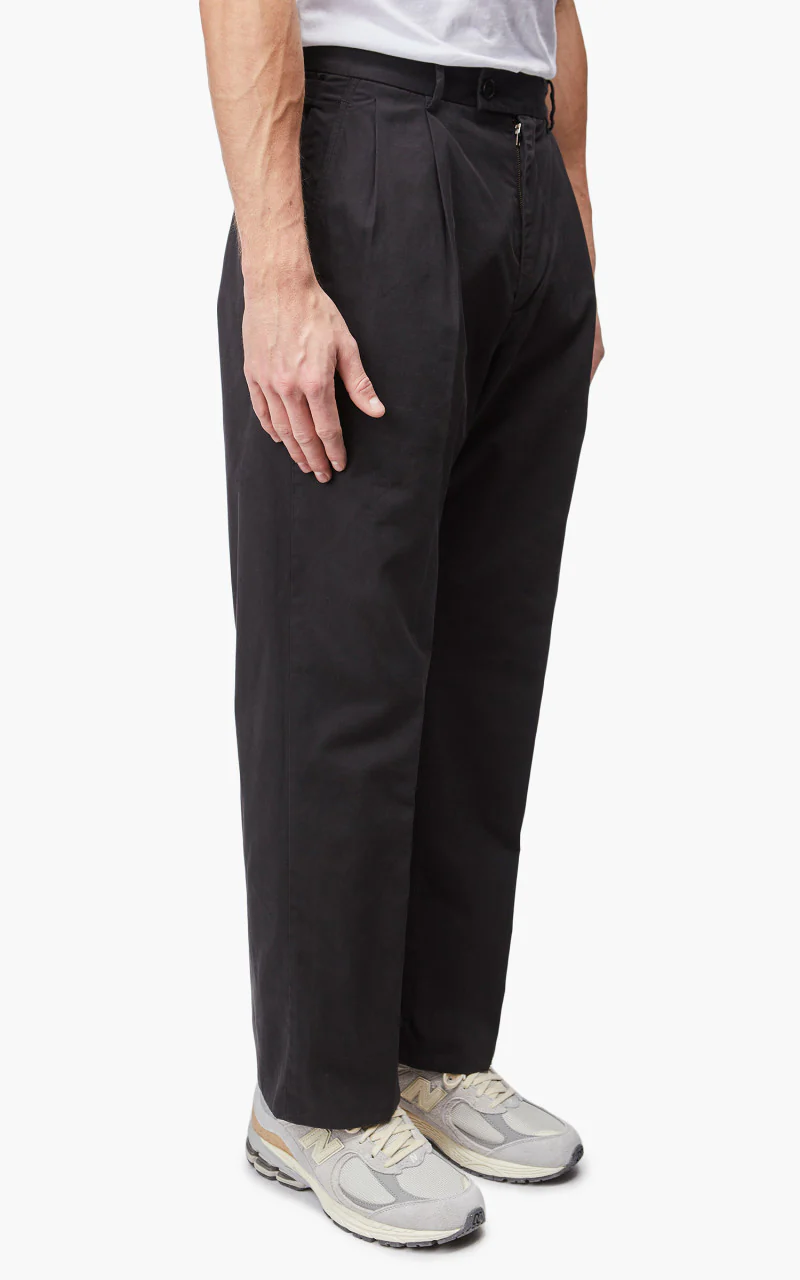 Kaptain Sunshine Garment Dyed 2Pleats Straight Trousers Ink Black - Image 2