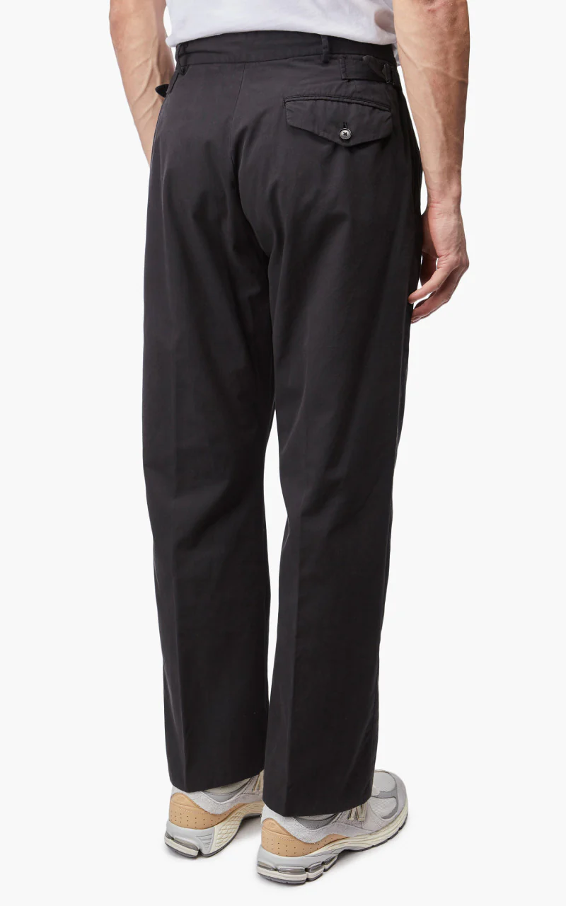 Kaptain Sunshine Garment Dyed 2Pleats Straight Trousers Ink Black - Image 3
