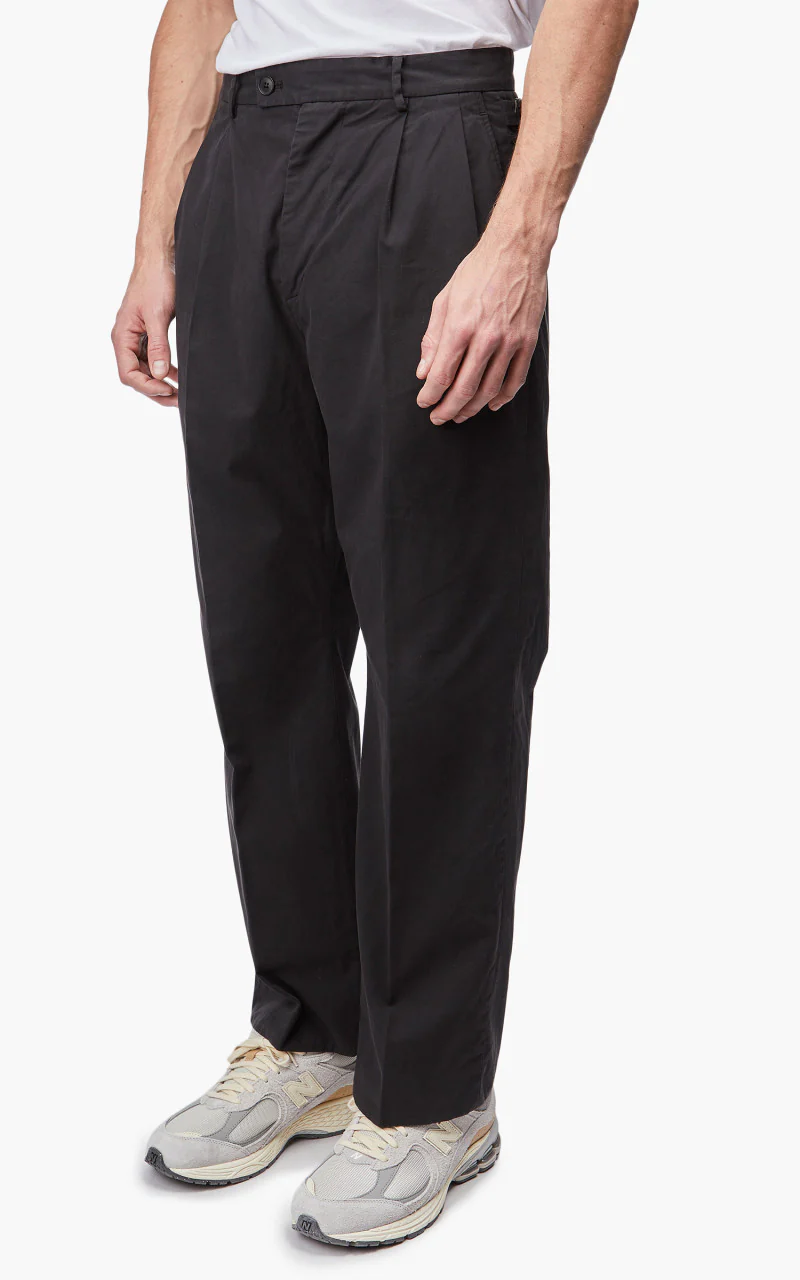Kaptain Sunshine Garment Dyed 2Pleats Straight Trousers Ink Black - Image 4