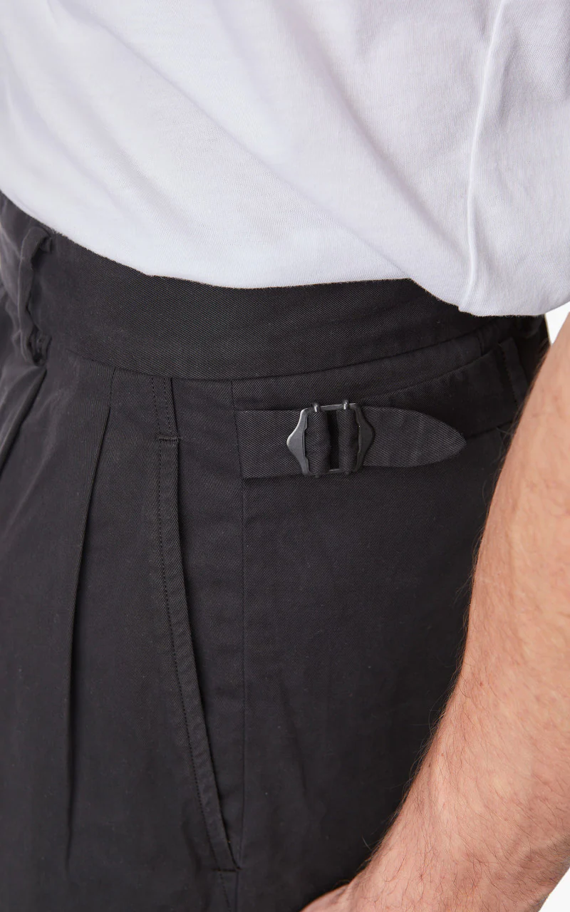 Kaptain Sunshine Garment Dyed 2Pleats Straight Trousers Ink Black - Image 5