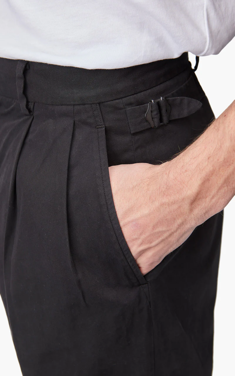Kaptain Sunshine Garment Dyed 2Pleats Straight Trousers Ink Black - Image 6