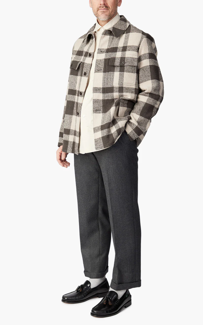 Kaptain Sunshine Hunter Jacket Wool/Linen Beige Brown - Image 2