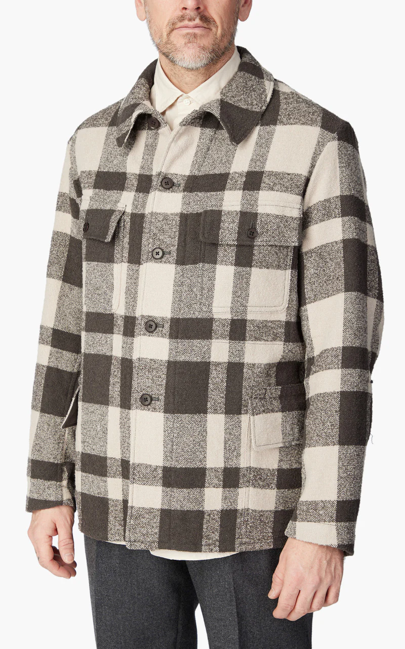 Kaptain Sunshine Hunter Jacket Wool/Linen Beige Brown - Image 4