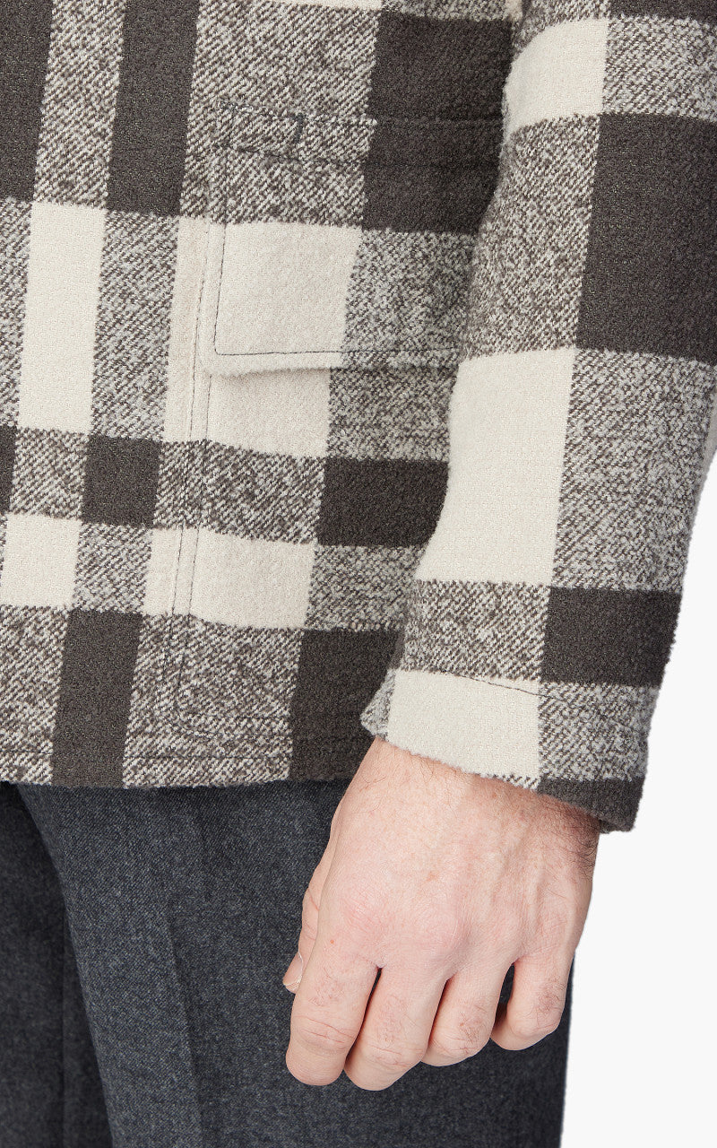 Kaptain Sunshine Hunter Jacket Wool/Linen Beige Brown - Image 7