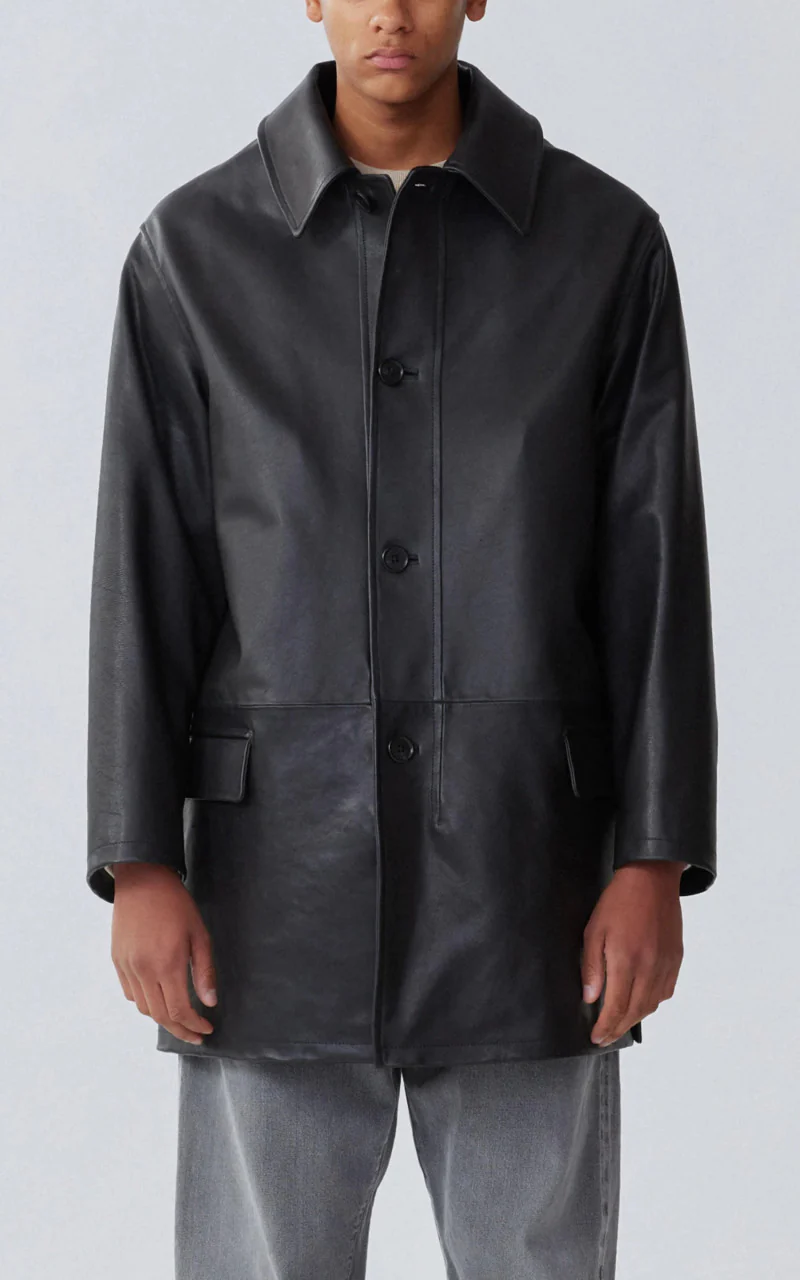 Kaptain Sunshine Hunter Leather Coat Black - Image 2