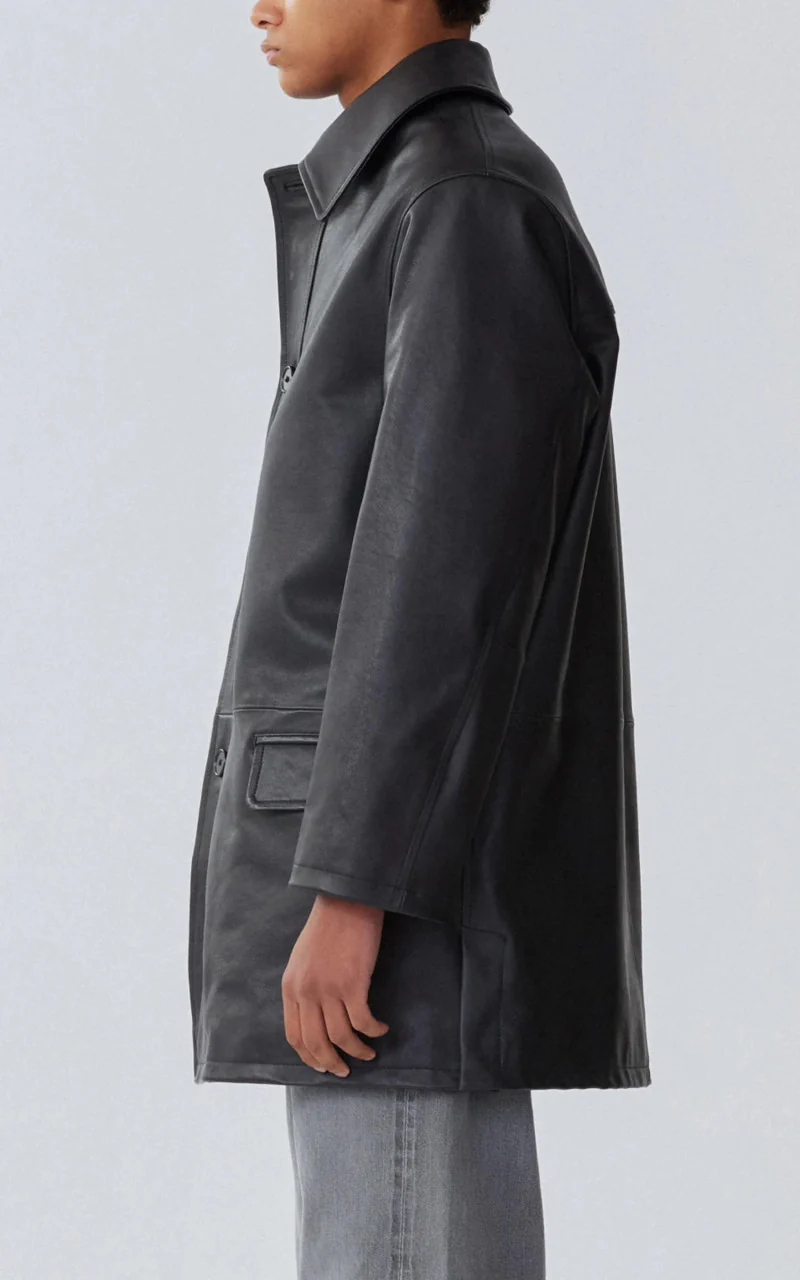 Kaptain Sunshine Hunter Leather Coat Black - Image 3