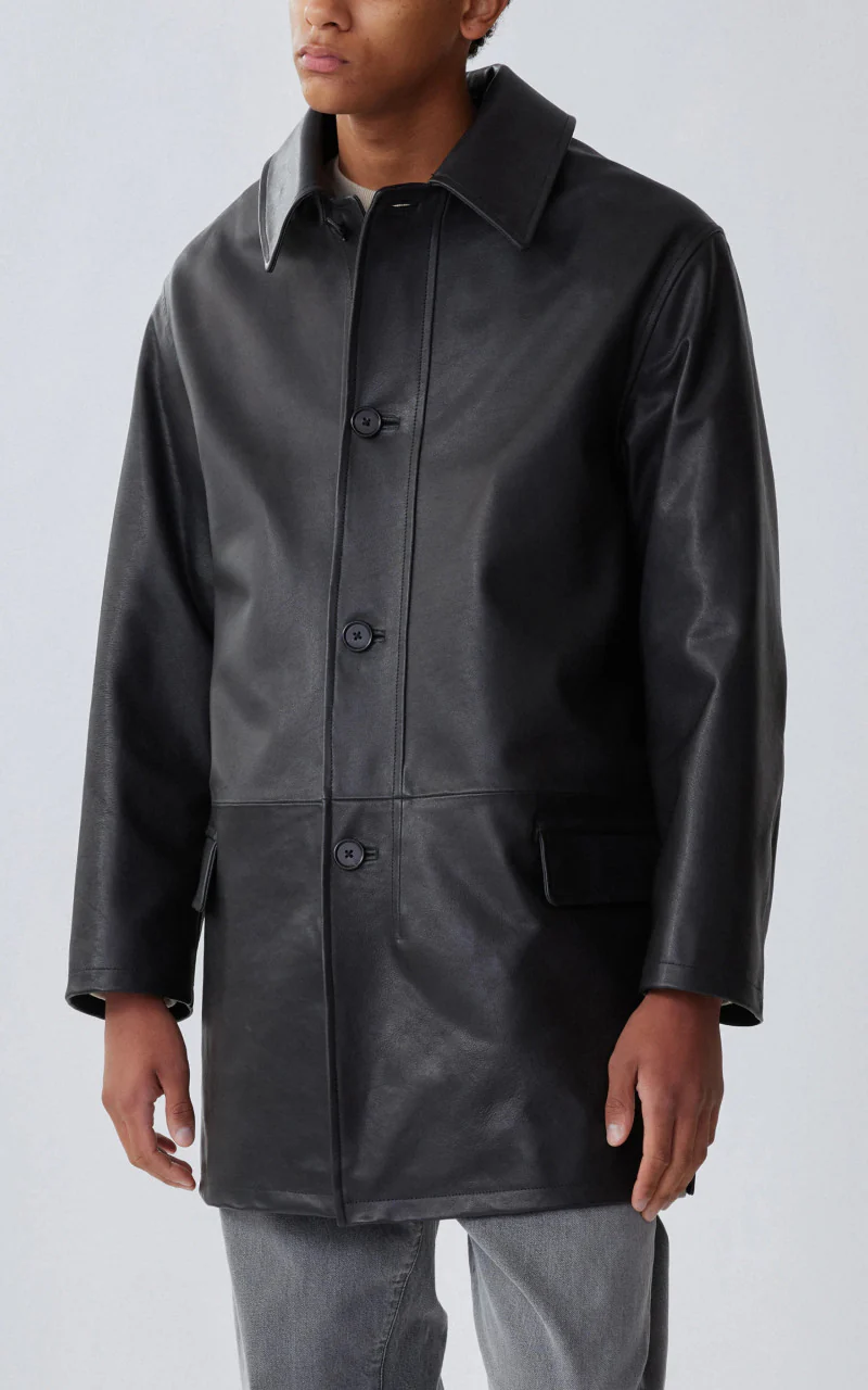 Kaptain Sunshine Hunter Leather Coat Black - Image 5