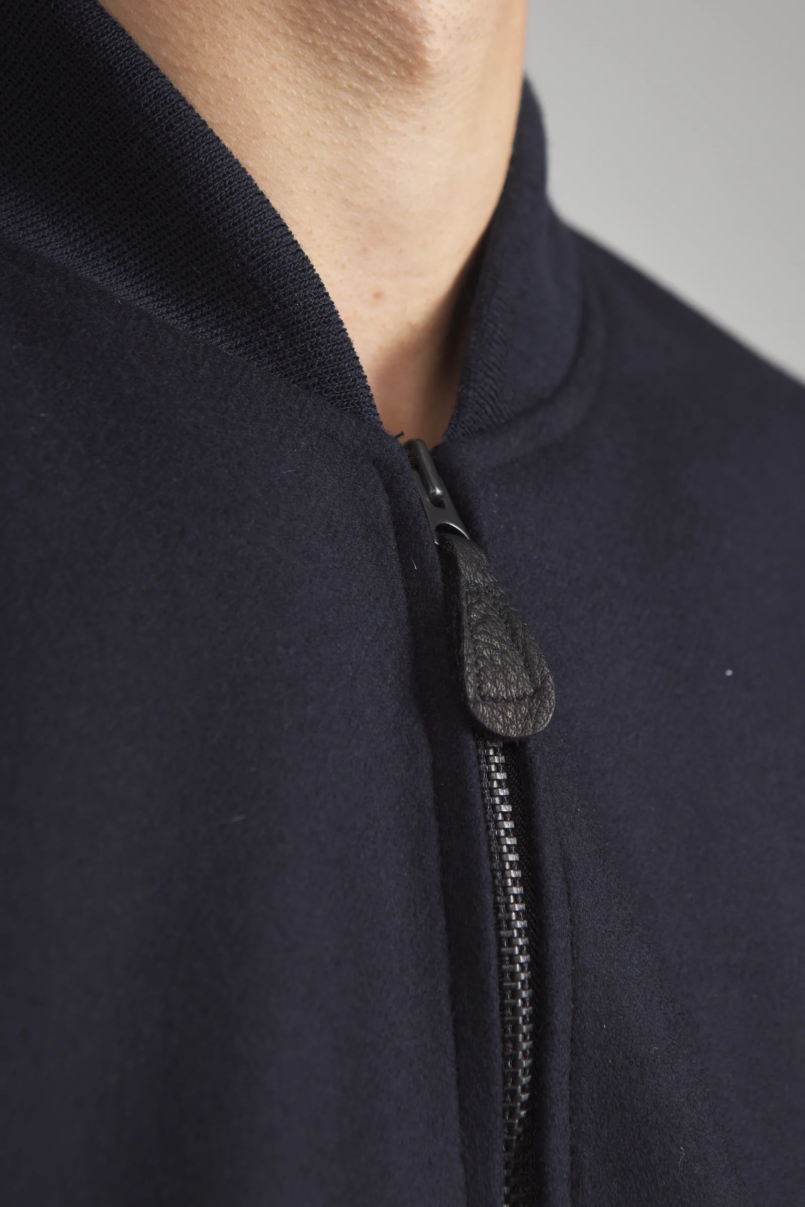 Kaptain Sunshine Melton Wool Bomber Jacket Navy - Image 5