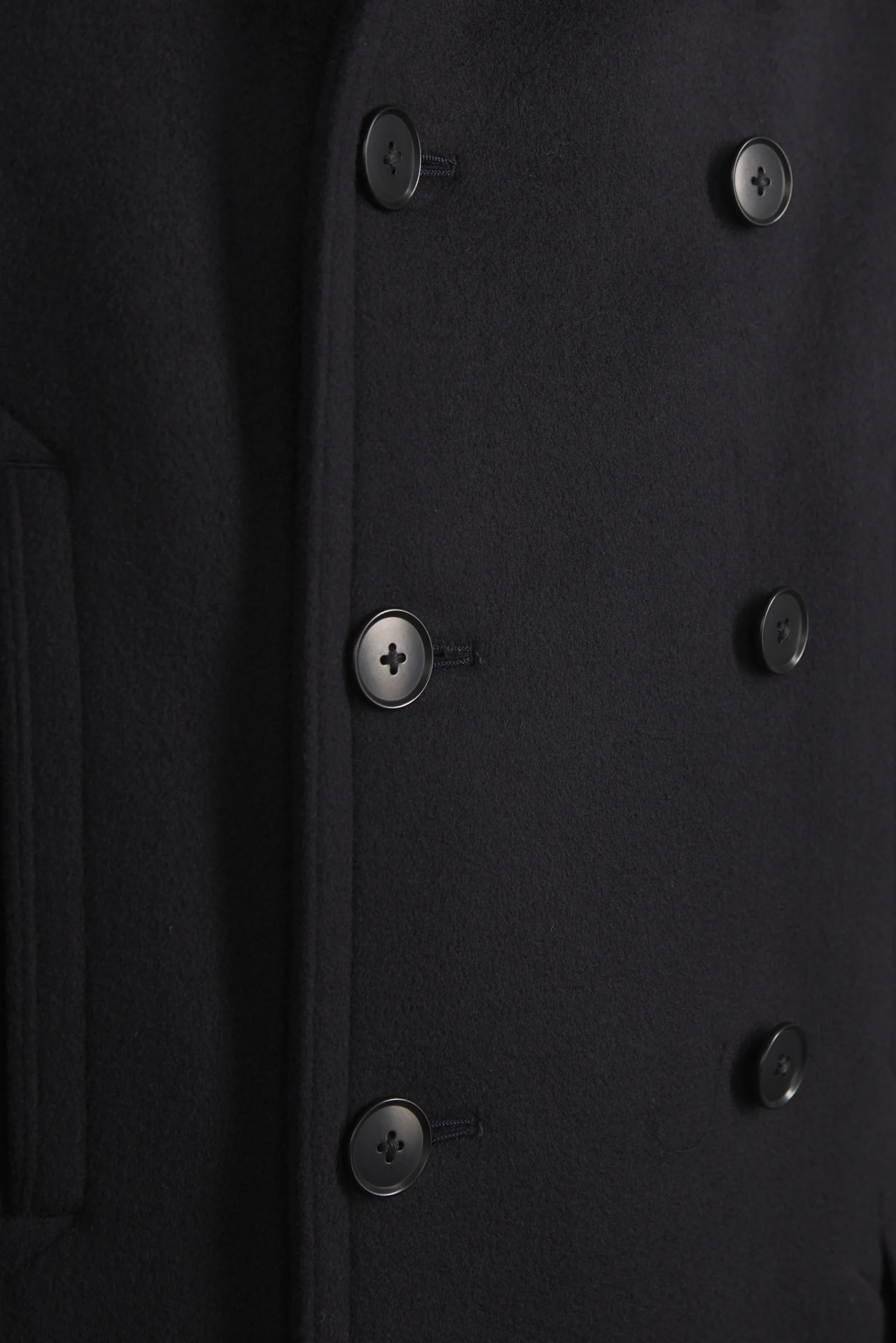 Kaptain Sunshine Pea Coat Cashmere Wool Navy - Image 5