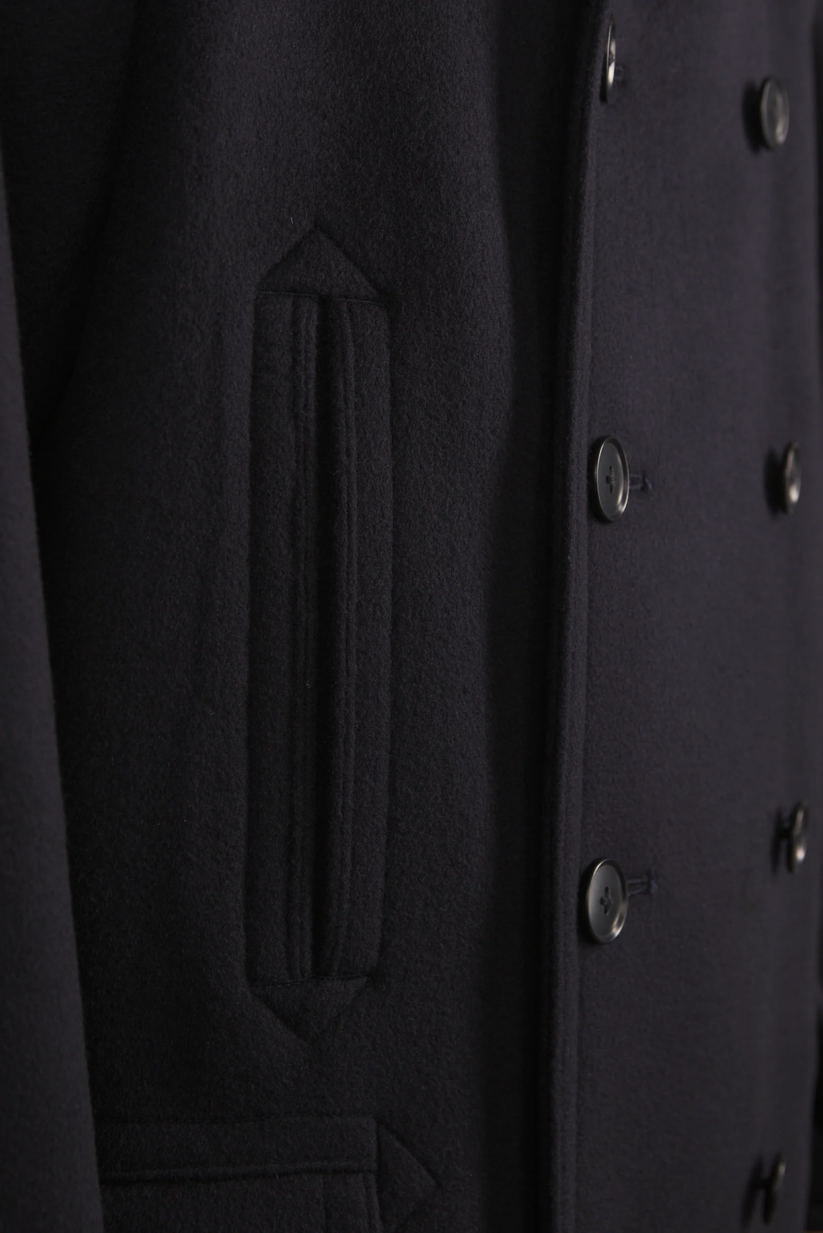 Kaptain Sunshine Pea Coat Cashmere Wool Navy - Image 6
