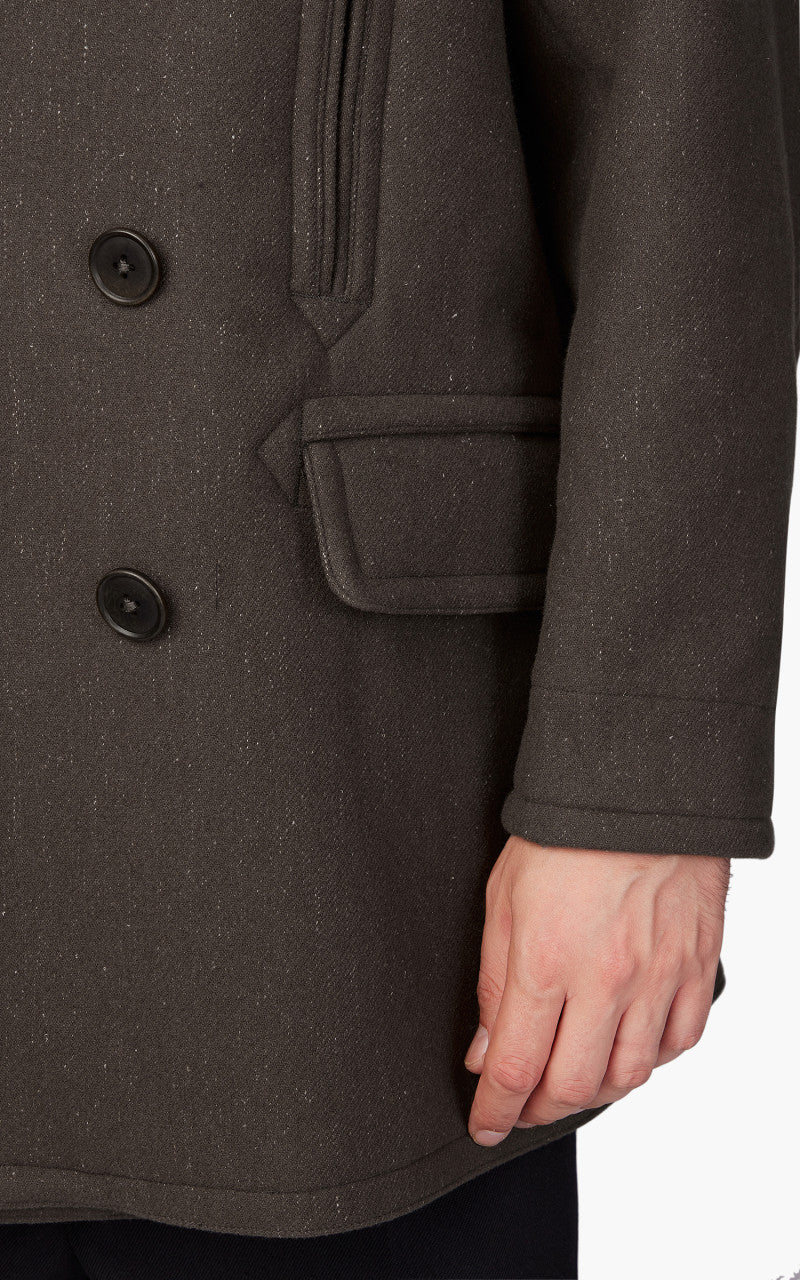 Kaptain Sunshine Pea Coat Melton Wool Loden Green - Image 4