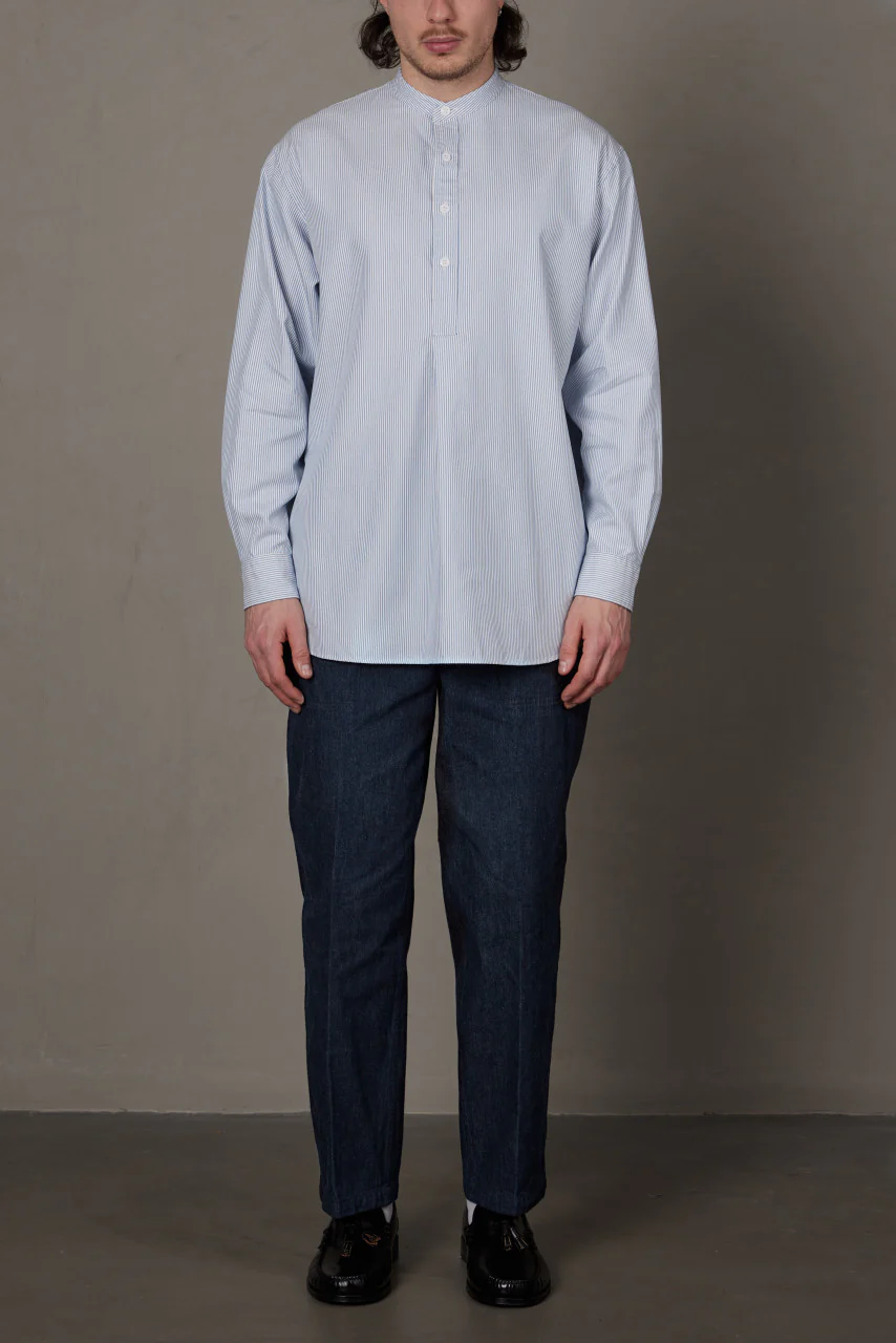 Kaptain Sunshine Pullover Shirt Blue Stripe - Image 2