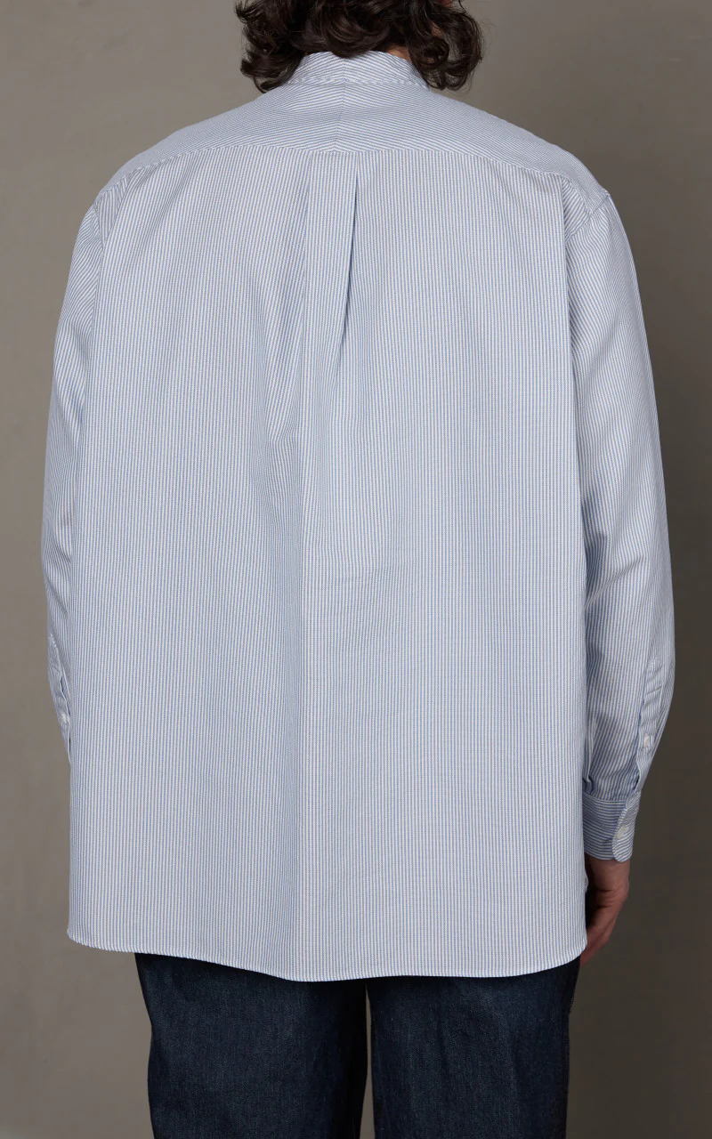 Kaptain Sunshine Pullover Shirt Blue Stripe - Image 6