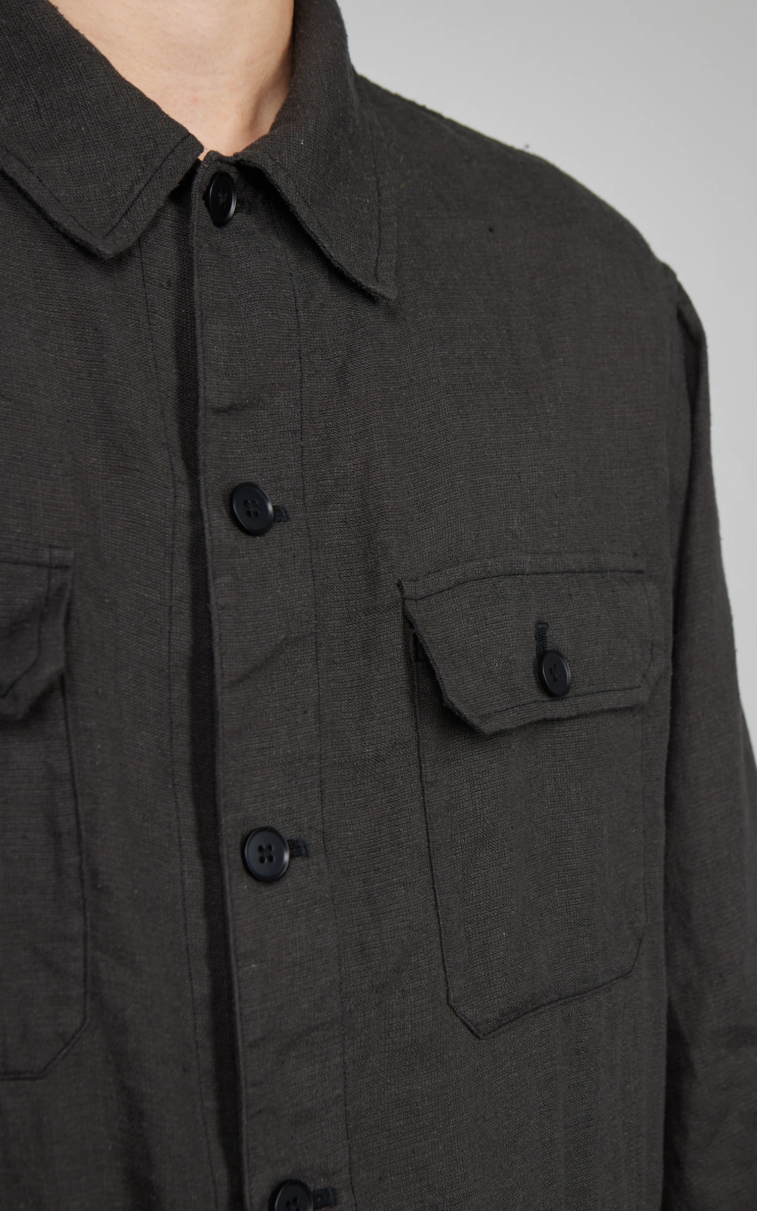 Kaptain Sunshine Safari Shirt Jacket Ink Black - Image 6