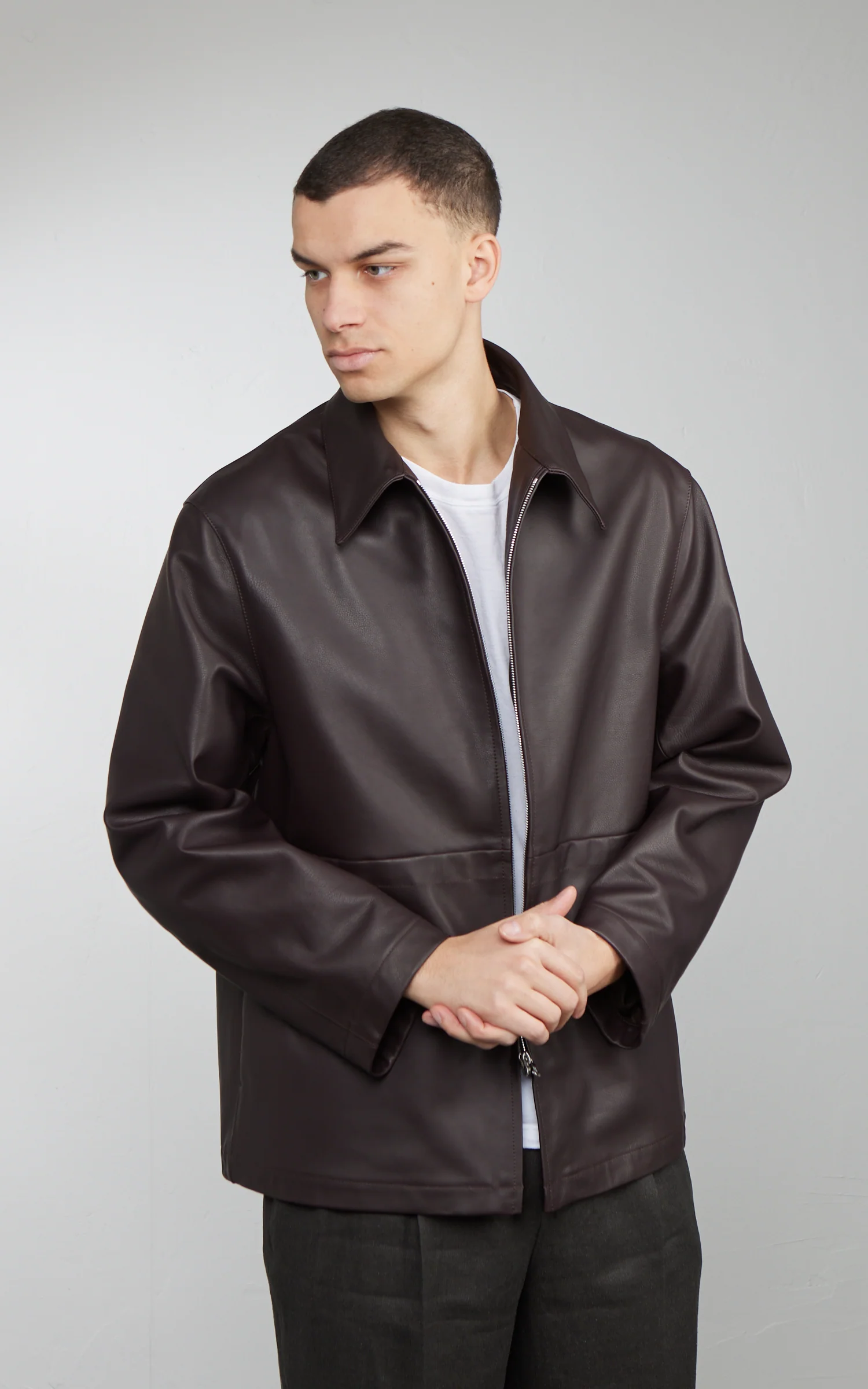 Kaptain Sunshine Sheepskin Zip Jacket Brown - Image 6